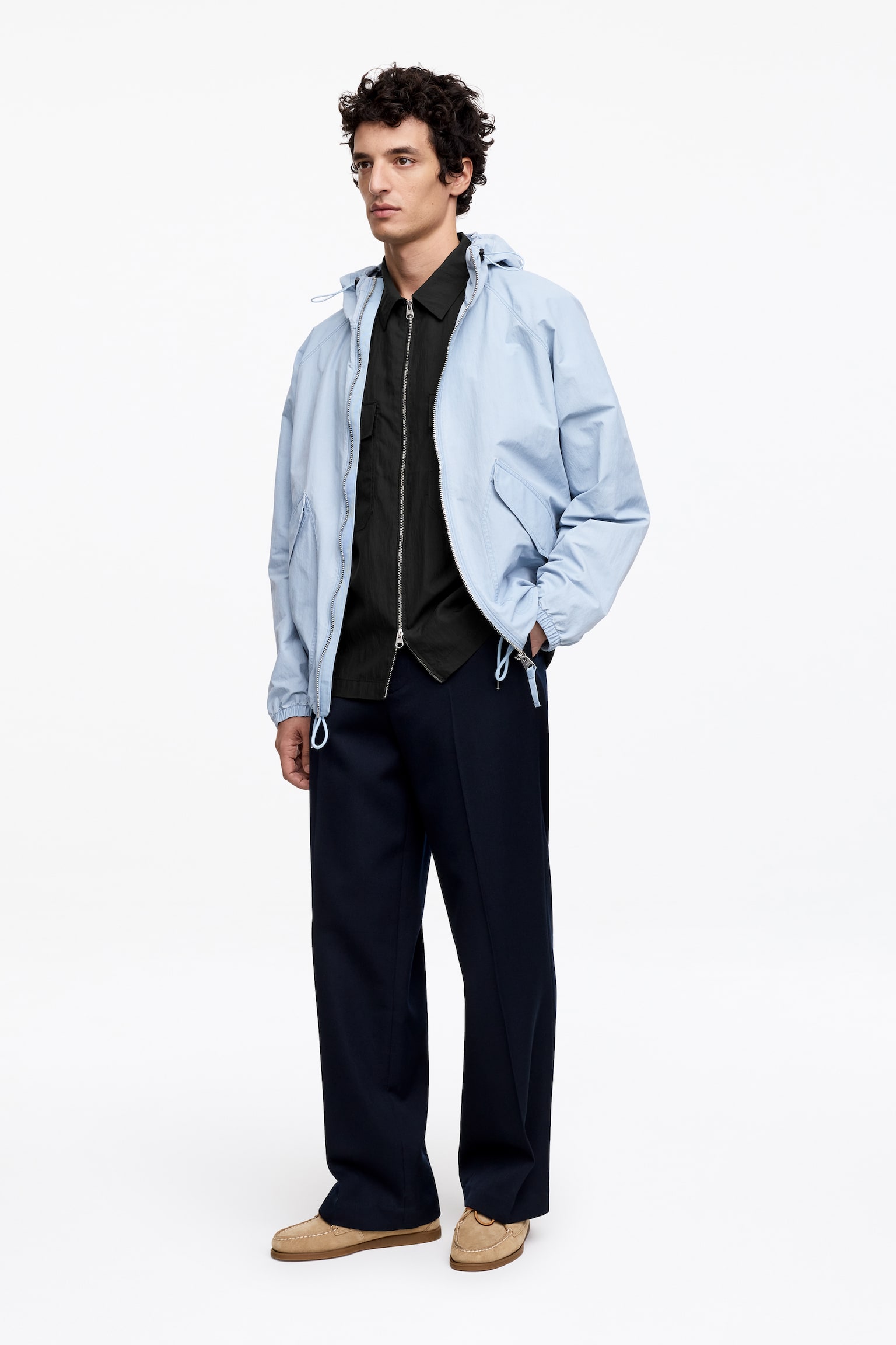 Overshirt i lyocell - Svart/Grön - 5