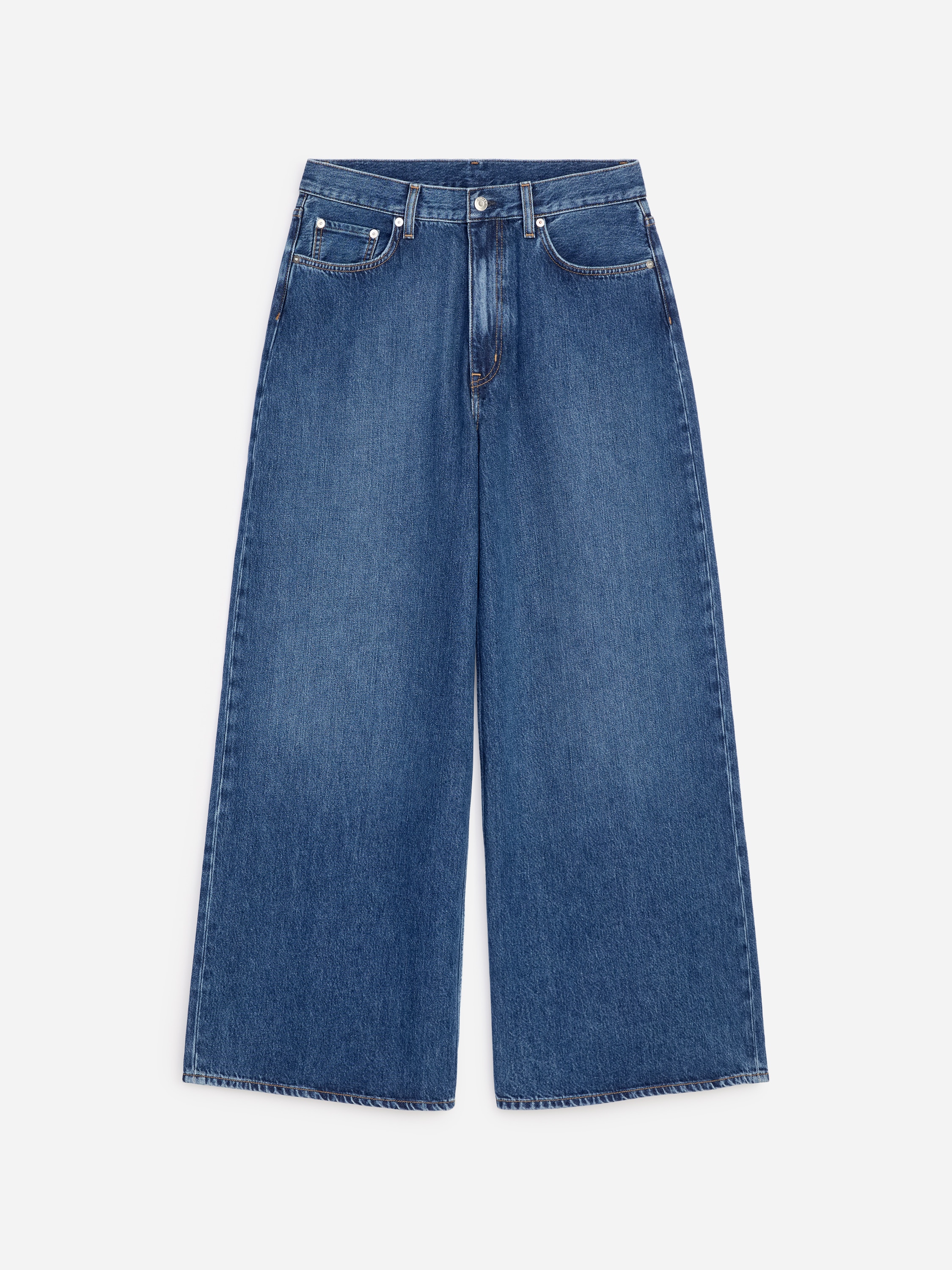 CEDAR oversized jeans met wijde pijpen - Blauw/Bruin/Blauw/Lichtblauw/Wit