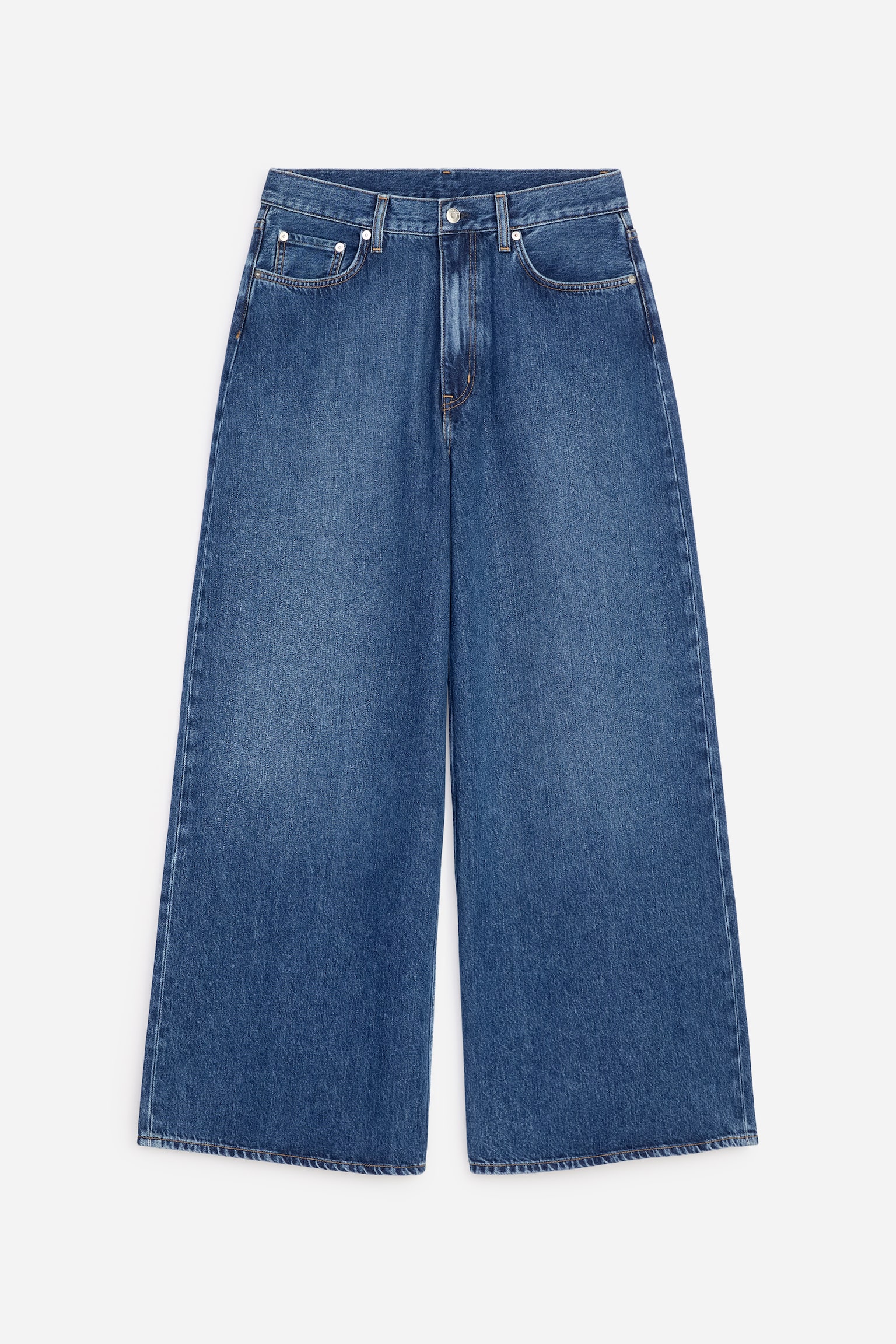 CEDAR oversized jeans met wijde pijpen - Blauw/Lichtblauw/Bruin/Blauw/Wit - 1