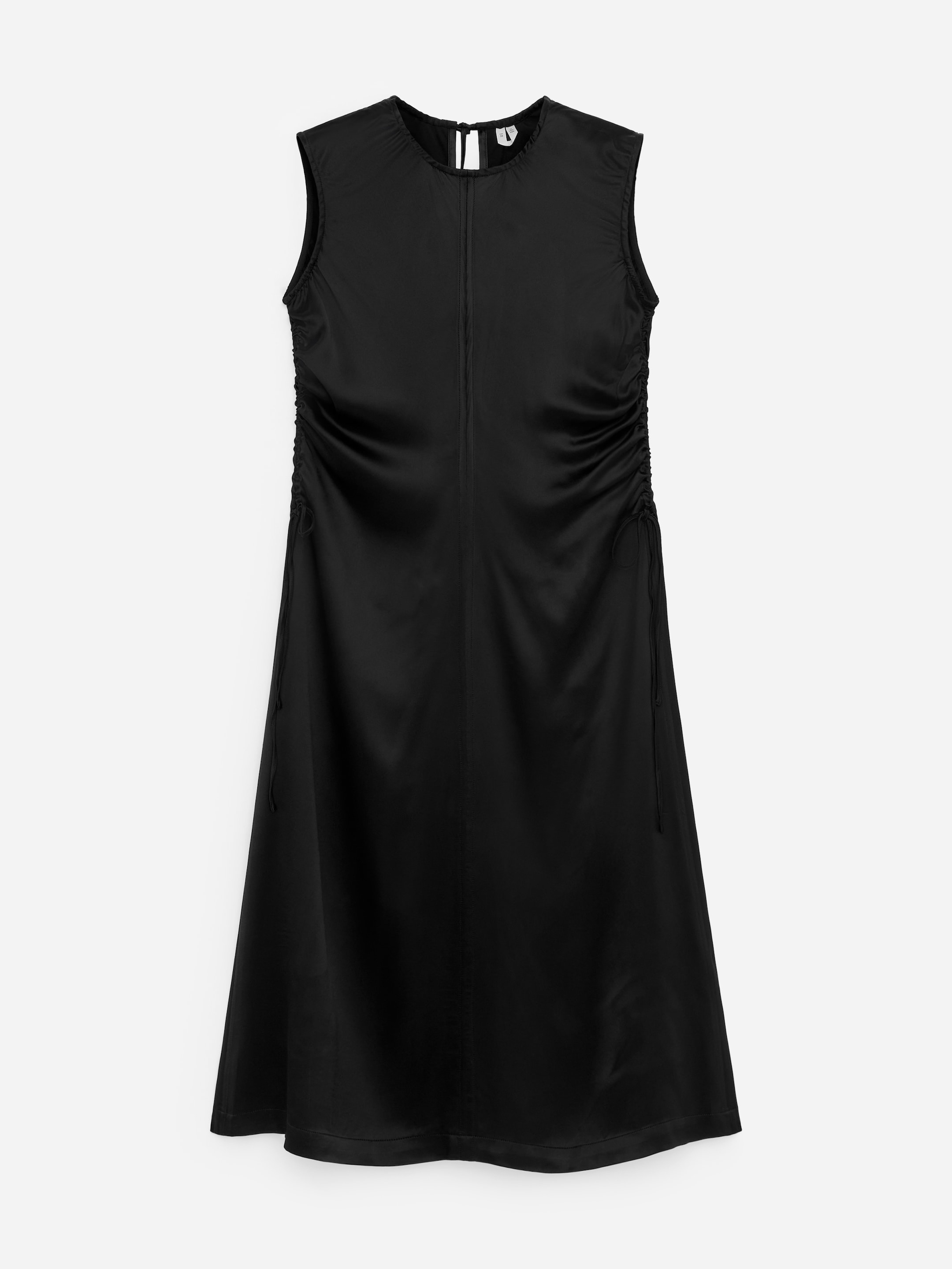 Satin Dress-Black-18369