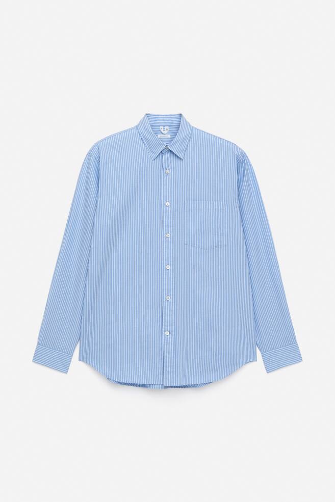 Camisa de popelina holgada - Blanco/azul/Azul/rayas - 1