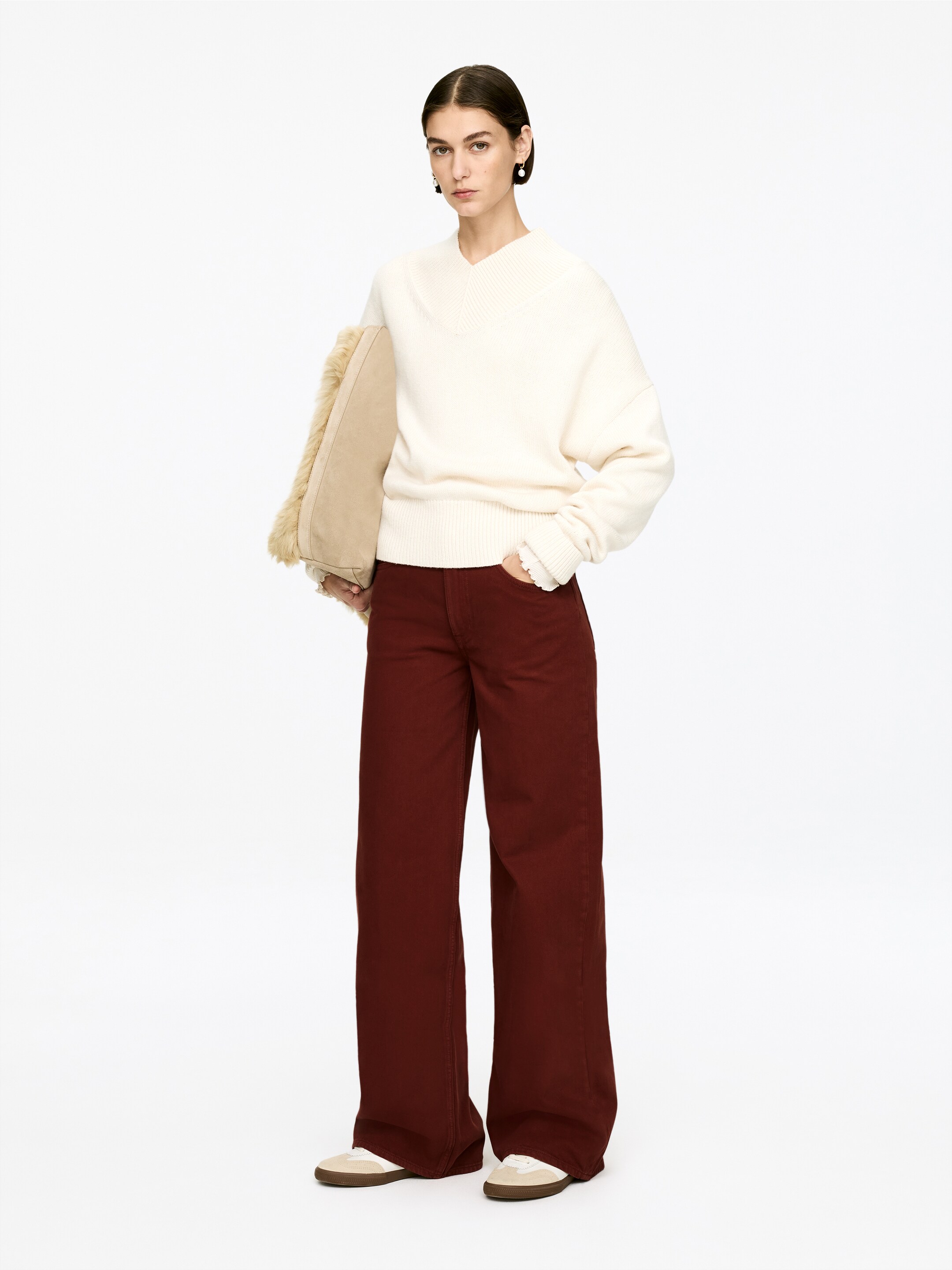 Vis større bilde: CLOUD Loose Wide jeans - Mørkerød - DAME | H&M NO 2