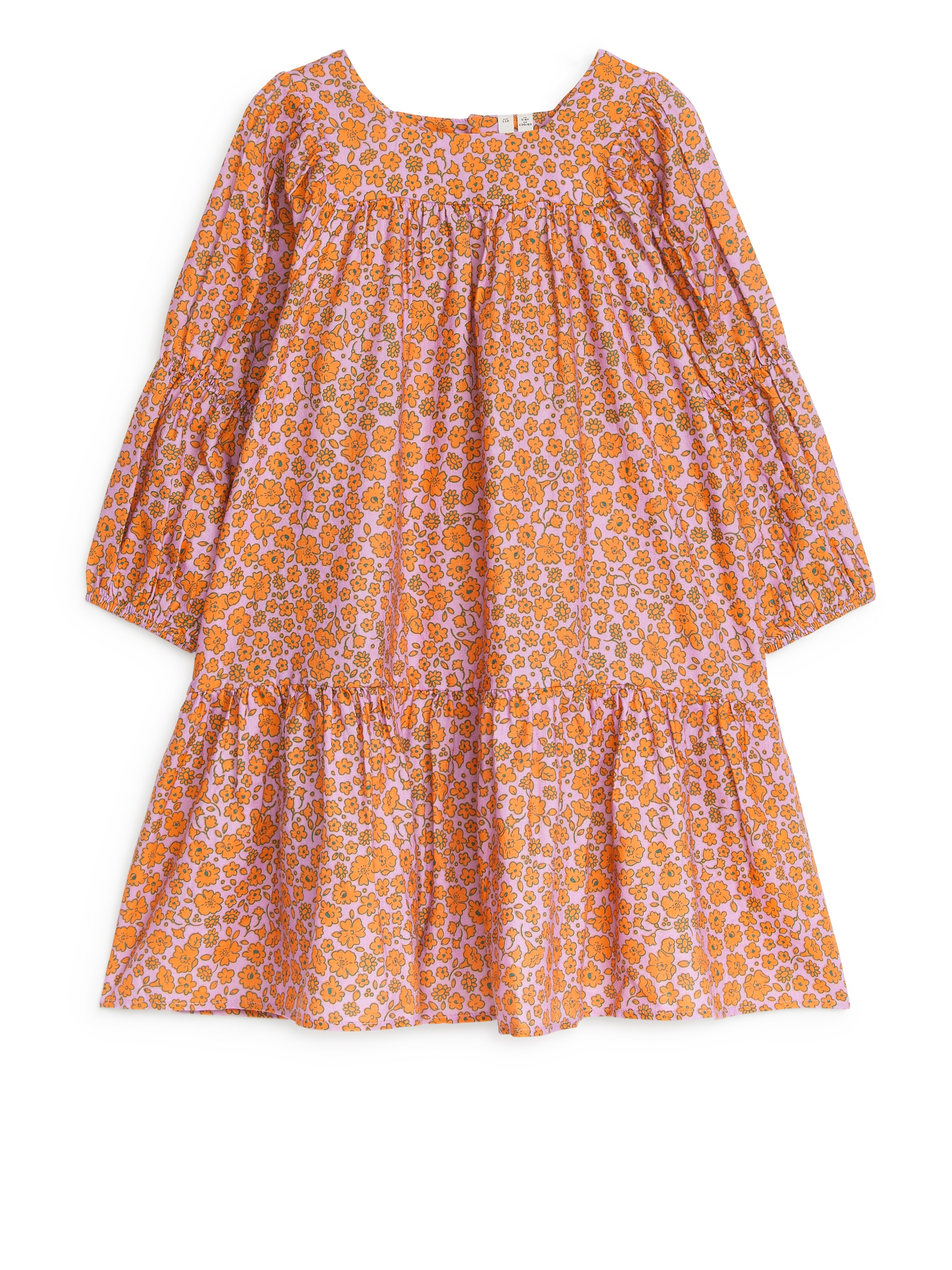 Rynkad poplinklänning - Orange/lila - Relaxed fit - Children - StillMedia/DescriptiveStillLife - 1