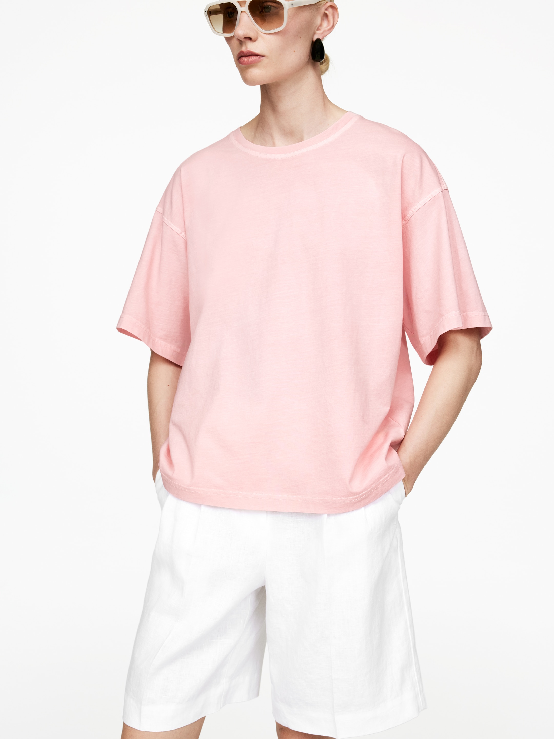 Se større billede: T-shirt i bomuld - Pink - DAME | H&M DK 4