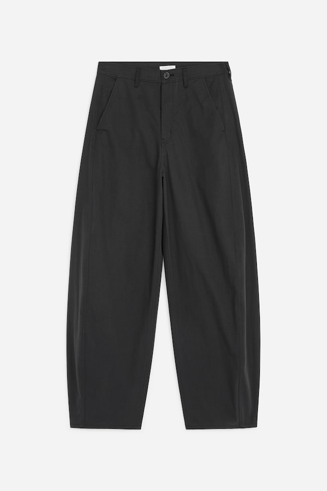 Hose mit Barrel Leg - Schwarz/Beige - 1
