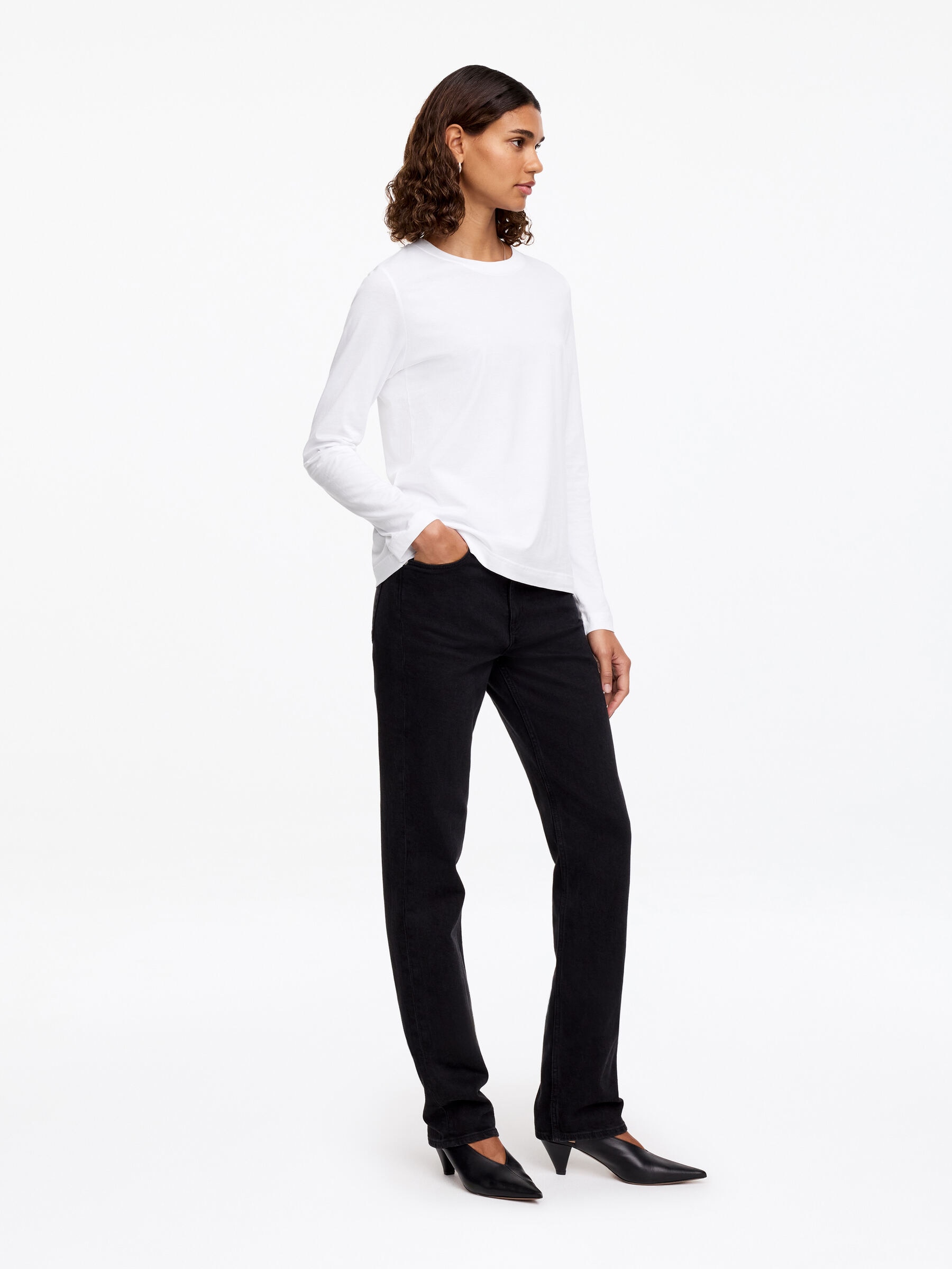 T-shirt signature à manches longues - Blanc - Regular fit - Femme - StillMedia/Lookbook - 19