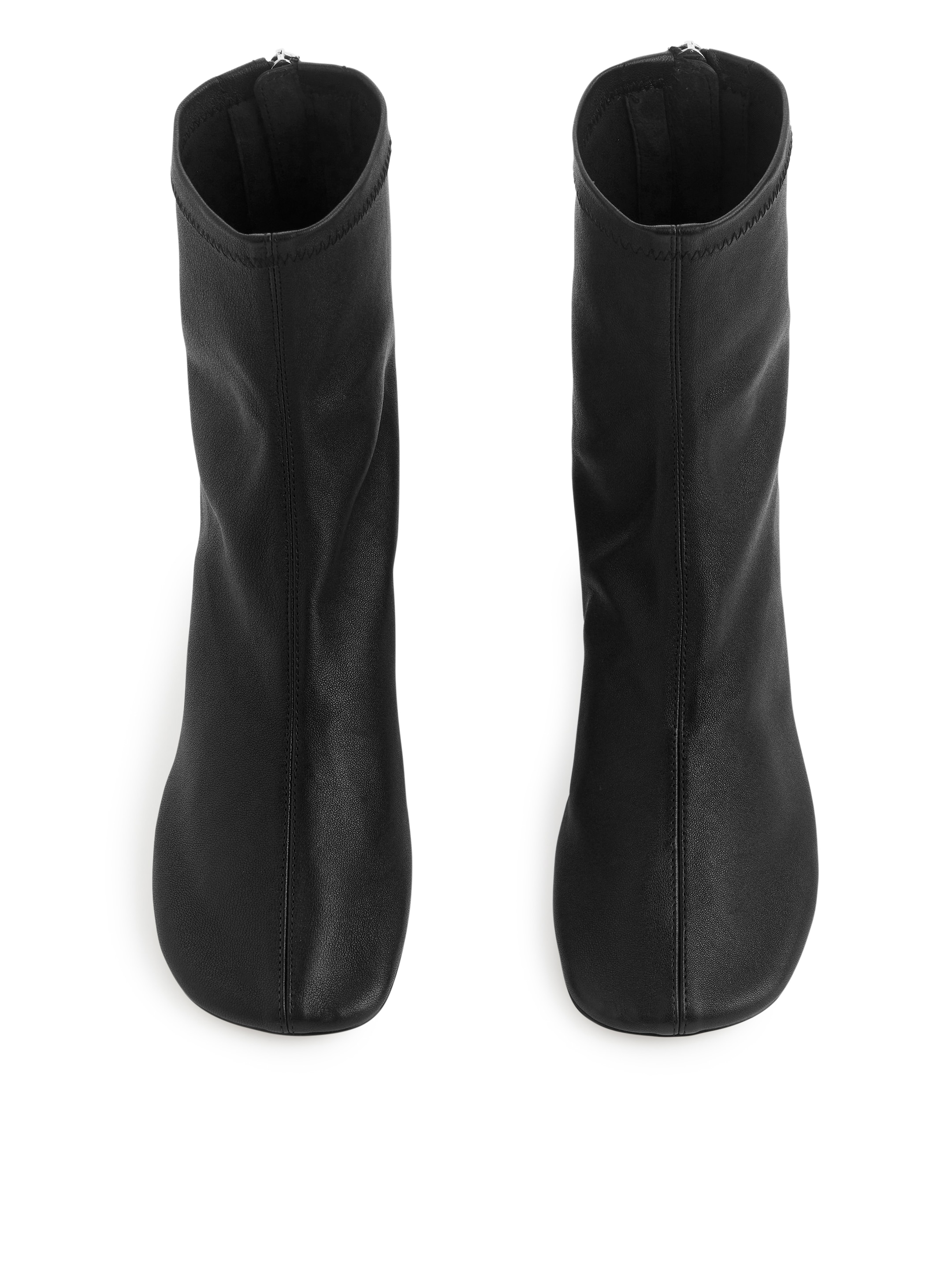 Stretch-Leather Sock Boots - Black - Women - StillMedia/DescriptiveStillLife - 5