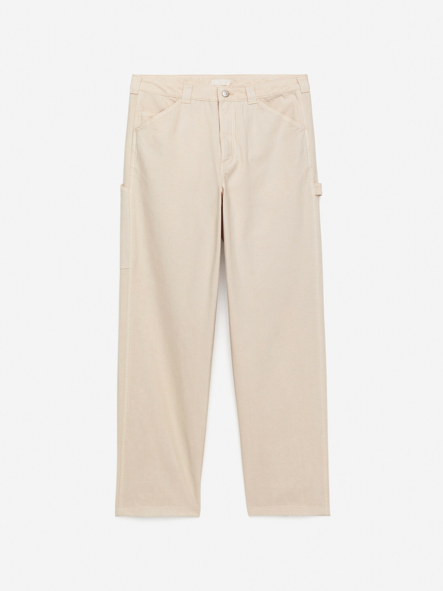 Pantalon de bureau coupe ample - Blanc cassé/Marron - 2