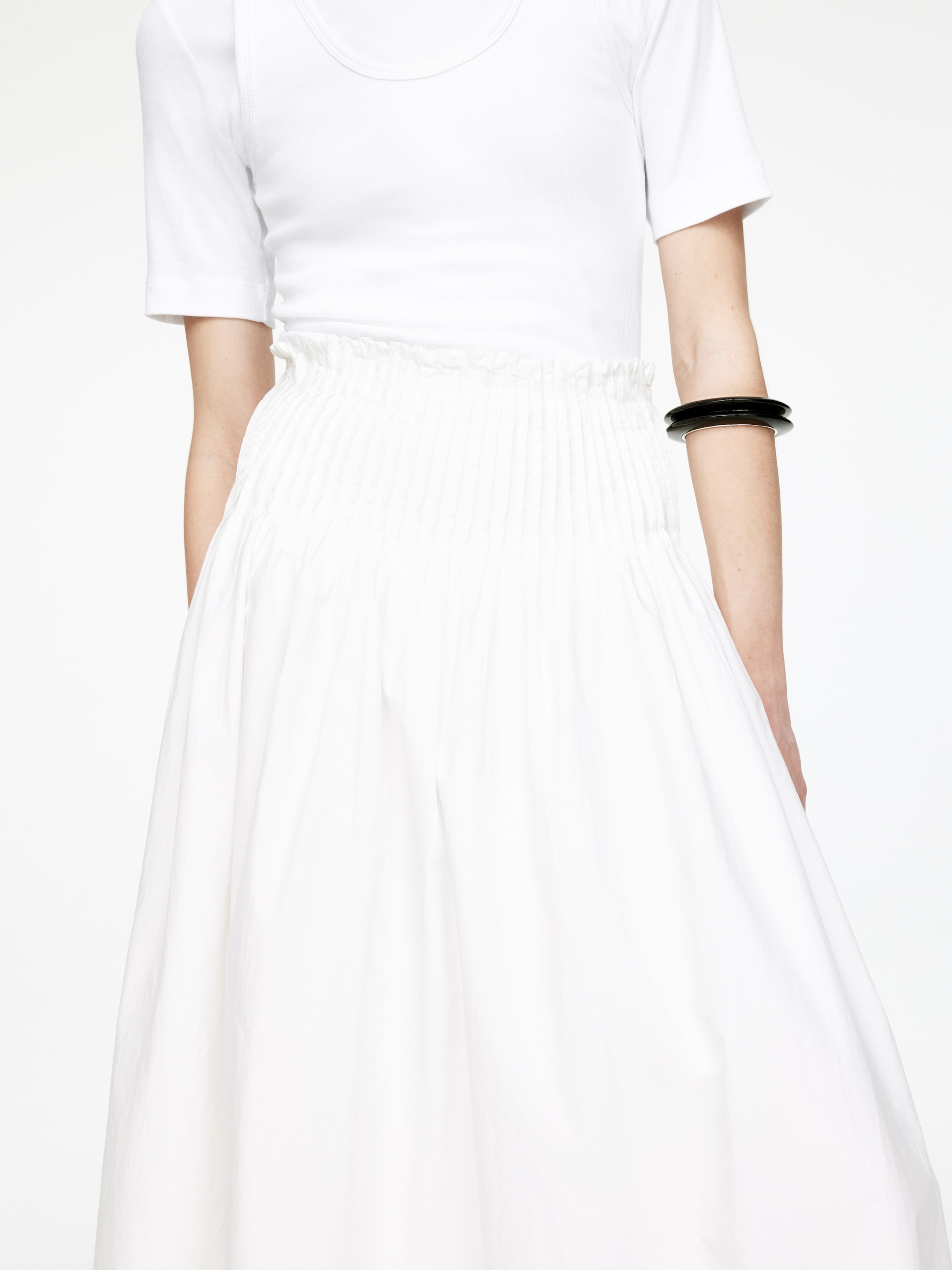 Vis større bilde: Pintuck bomullsskjørt - Hvit - DAME | H&M NO 4