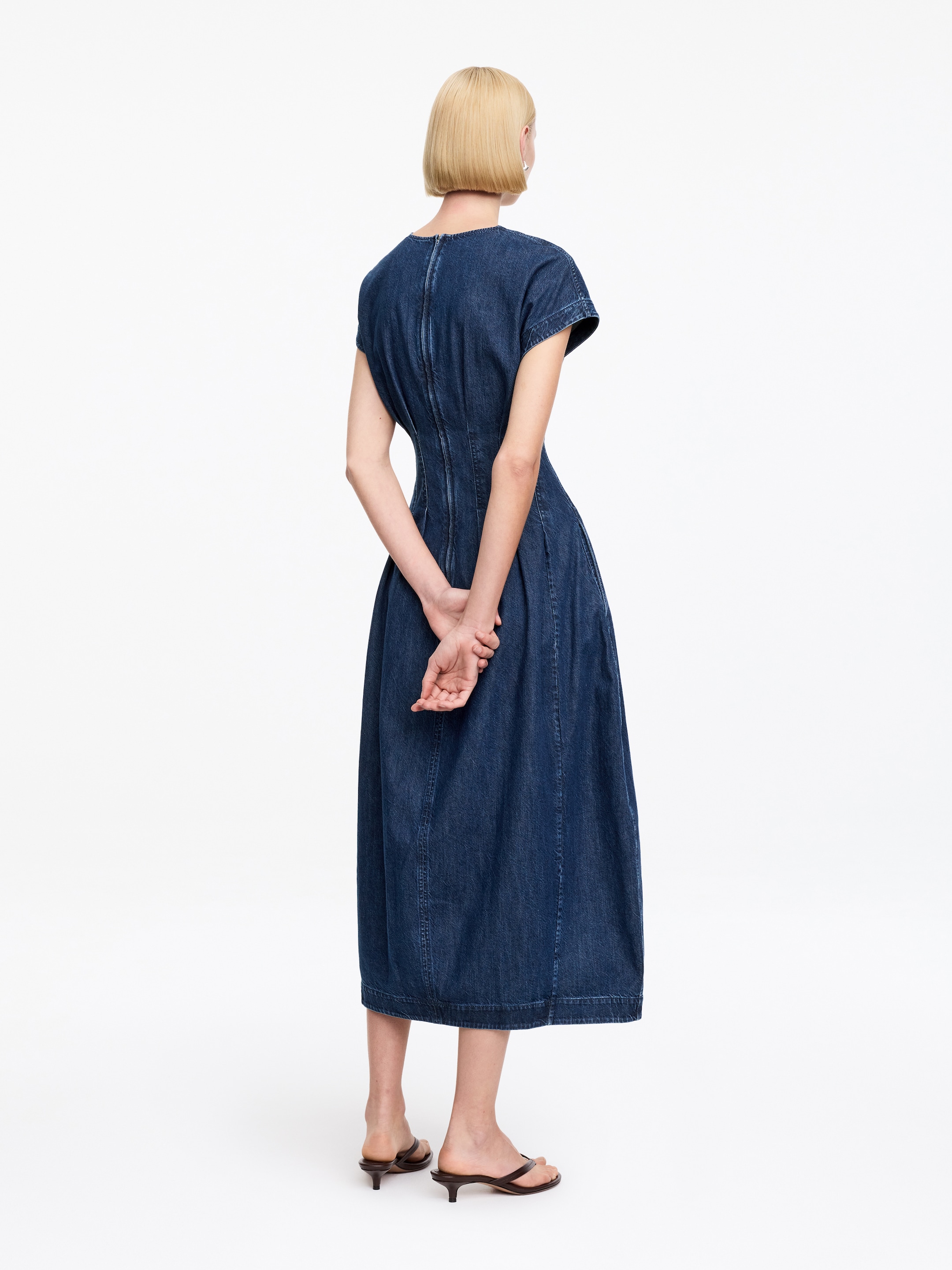 Denimkleid mit Falten - Blau - Regular Fit - Damen - StillMedia/Lookbook - 4