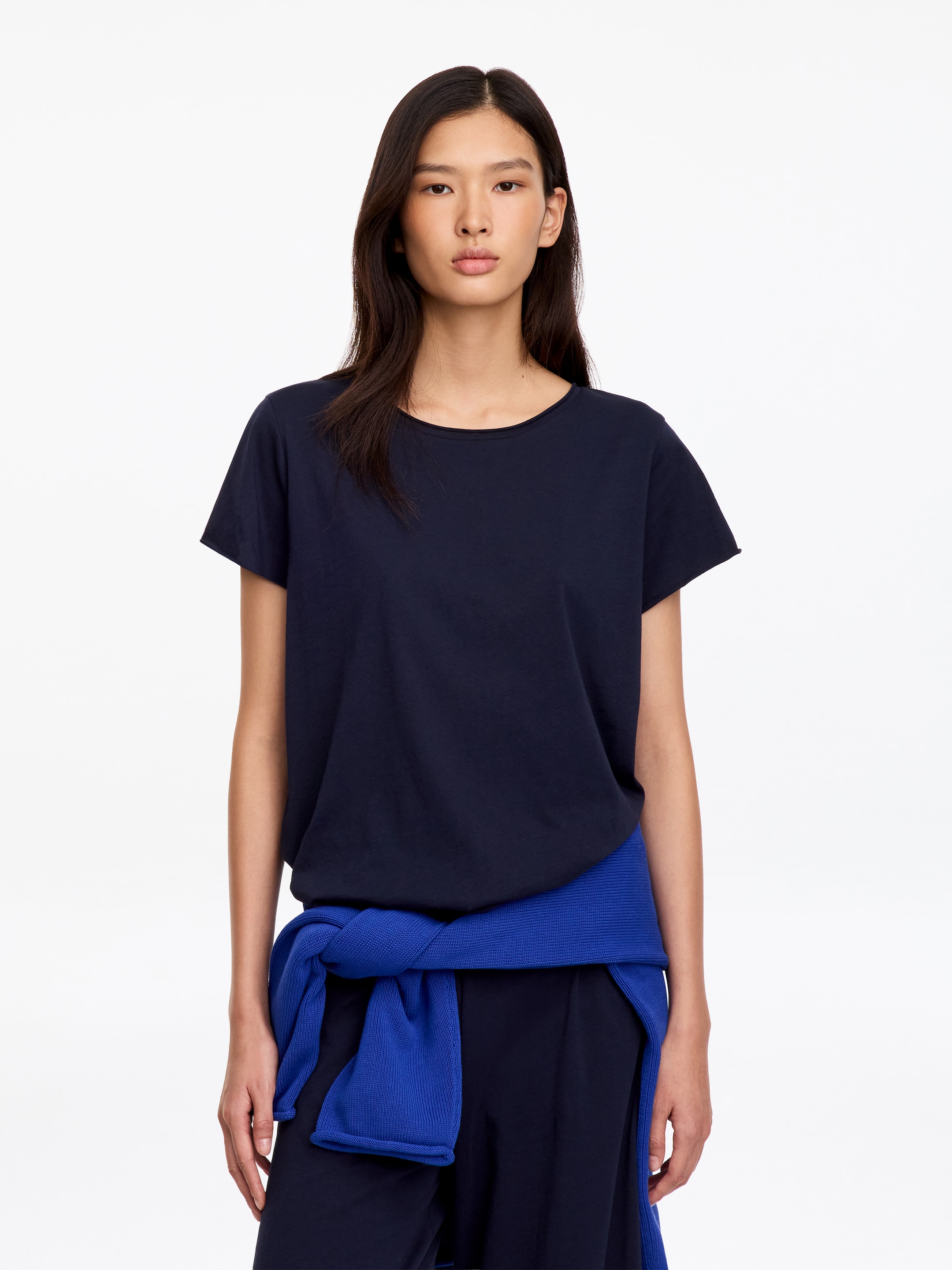 T-Shirt mit Rollkante - Navy - Loose Fit - women - StillMedia/Lookbook - 2