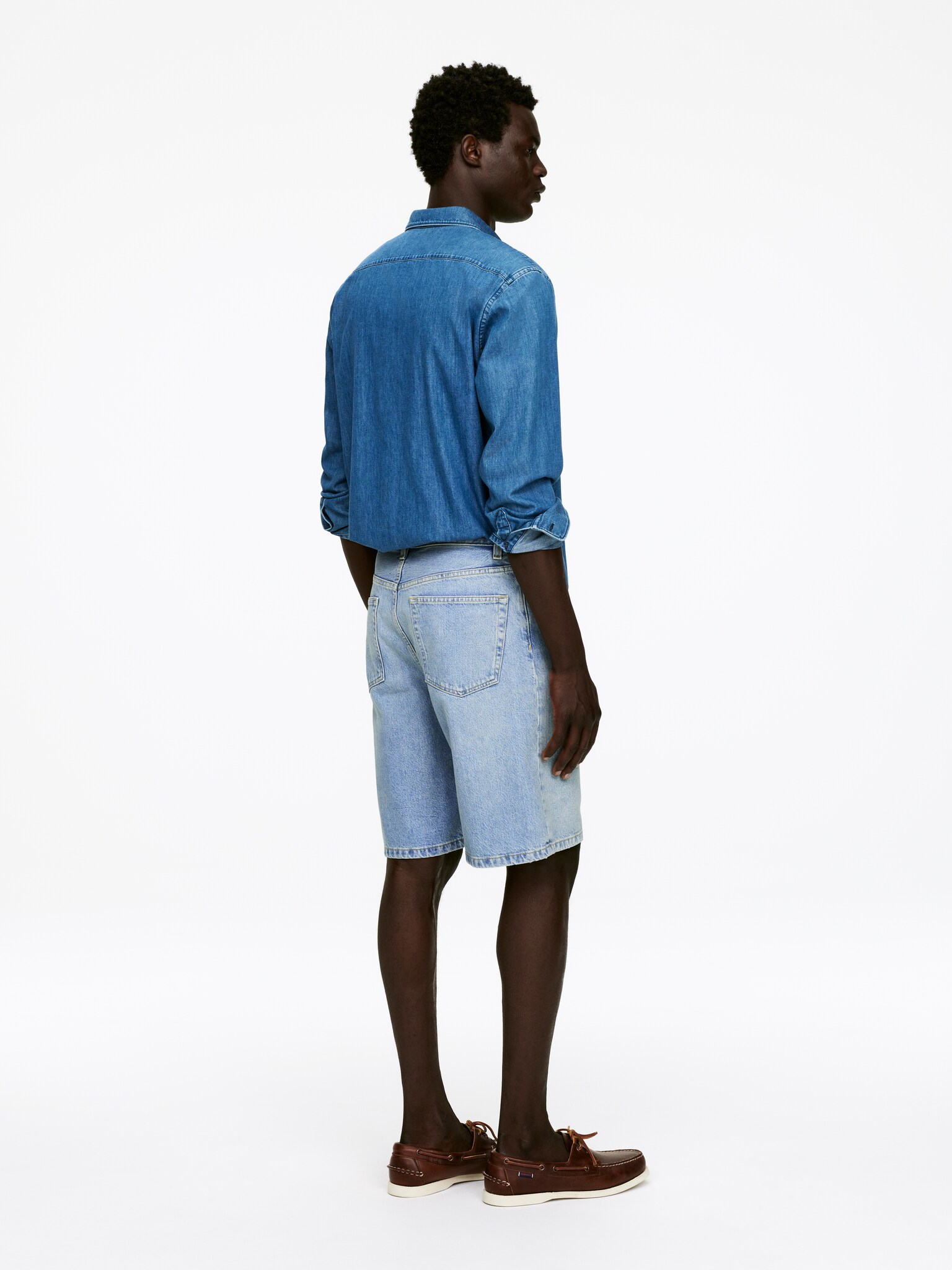 Short en jean décontracté - Bleu/gris - 4