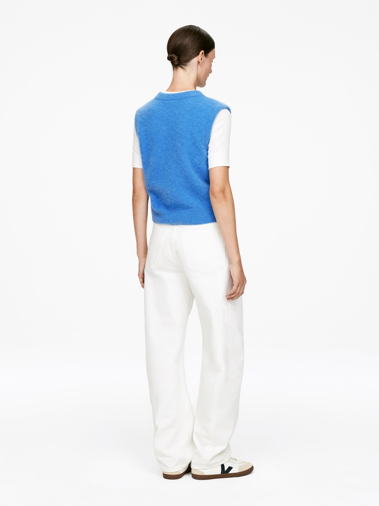 Pullunder aus Alpakawolle und Wolle - Blau/Schwarz - 3