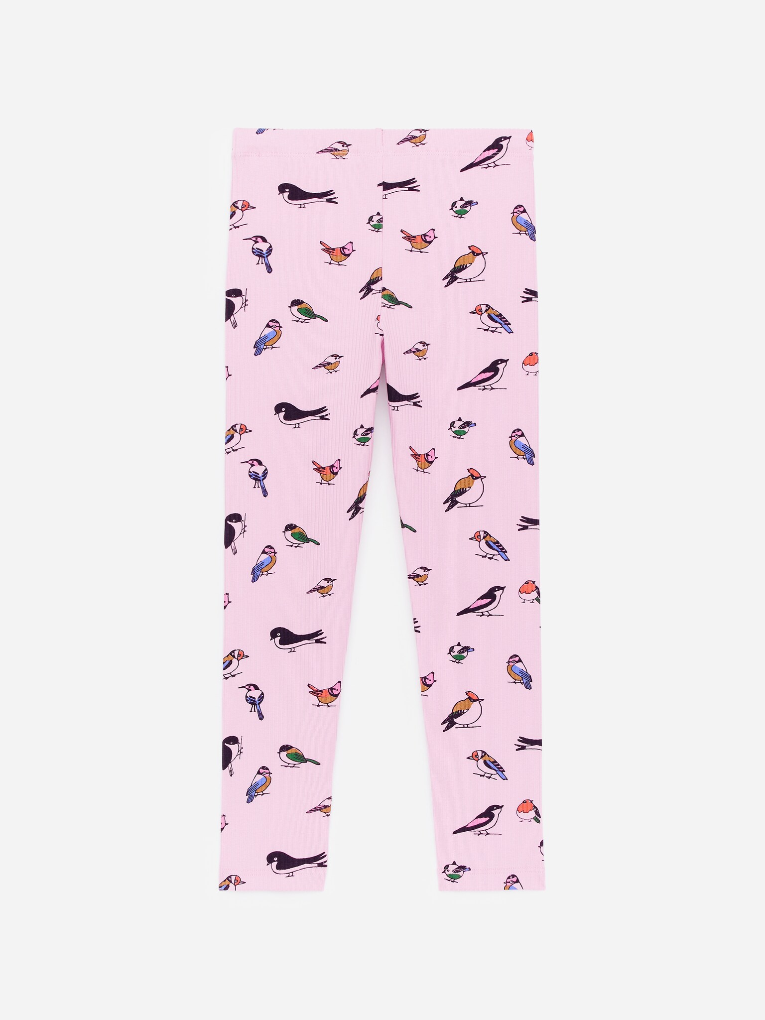 Ribbade Leggings - Rosa/fåglar/Blå/vinröda hjärtan/Mörkblå/rosa blommor/Rosa/röda hjärtan/Rosa/röd/Lila/röd - 2