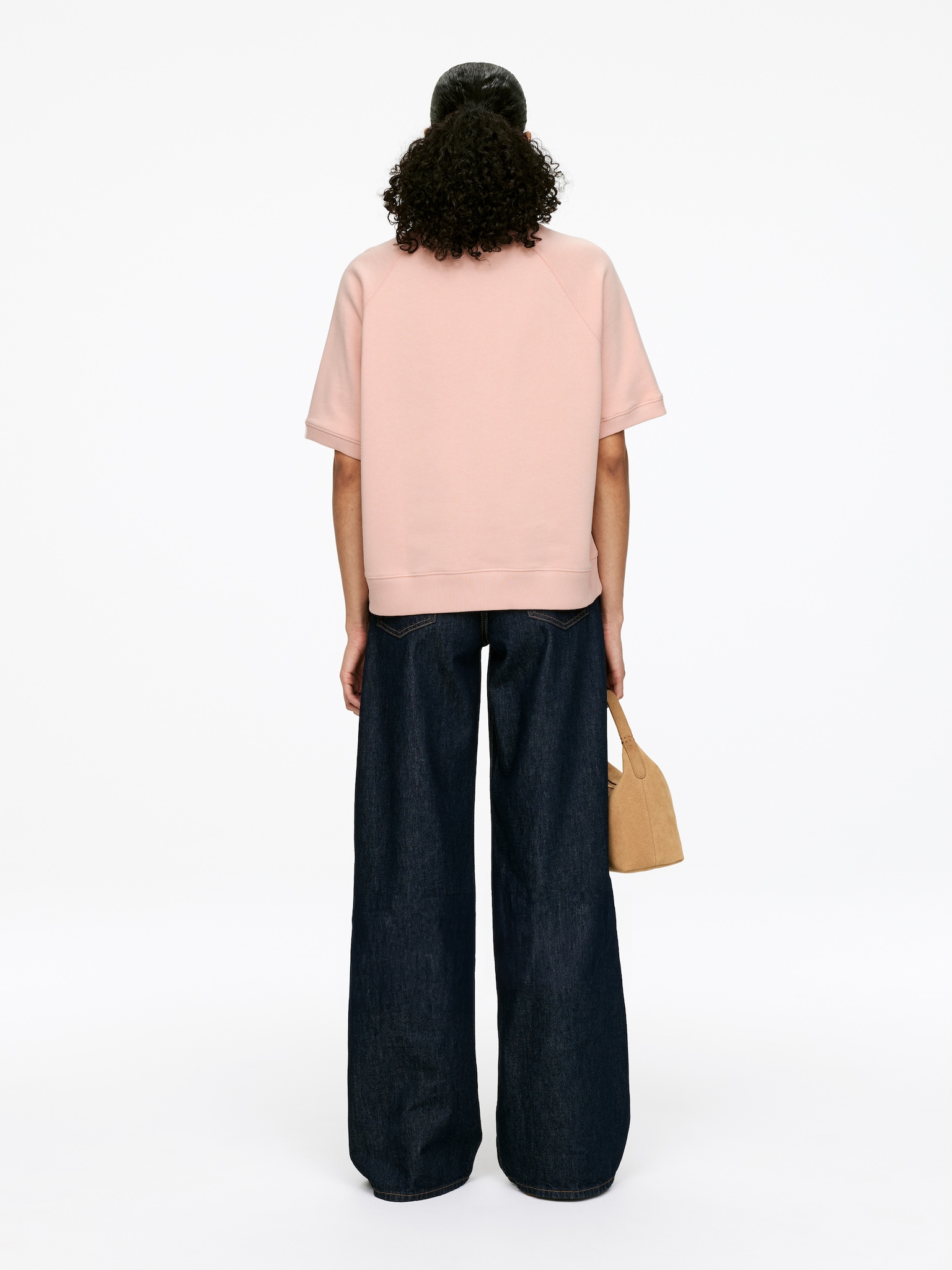 French Terry Sweatshirt - Soft Pink/Off White/Blue/Grey Melange - 5