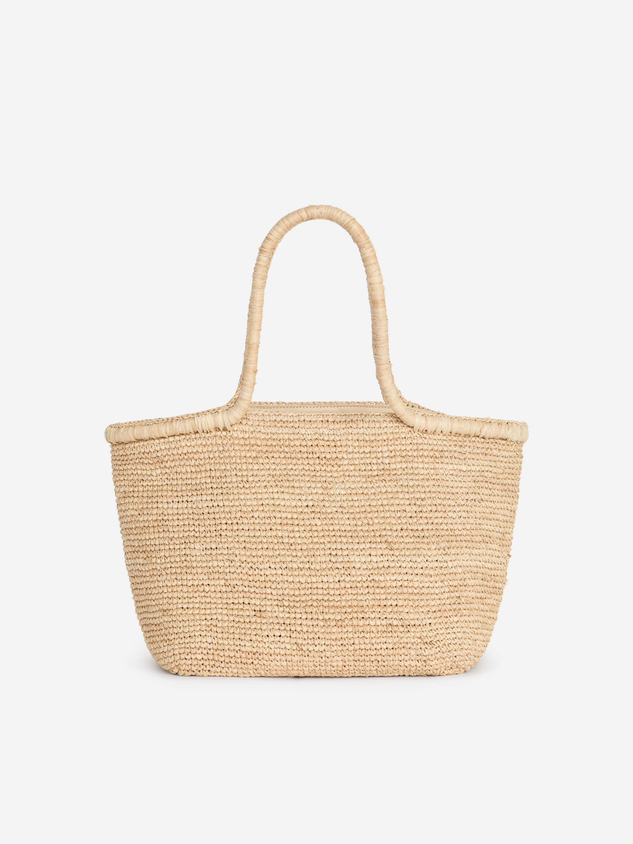 Raffia Medium Tote Bag-#dfc3a2-19371