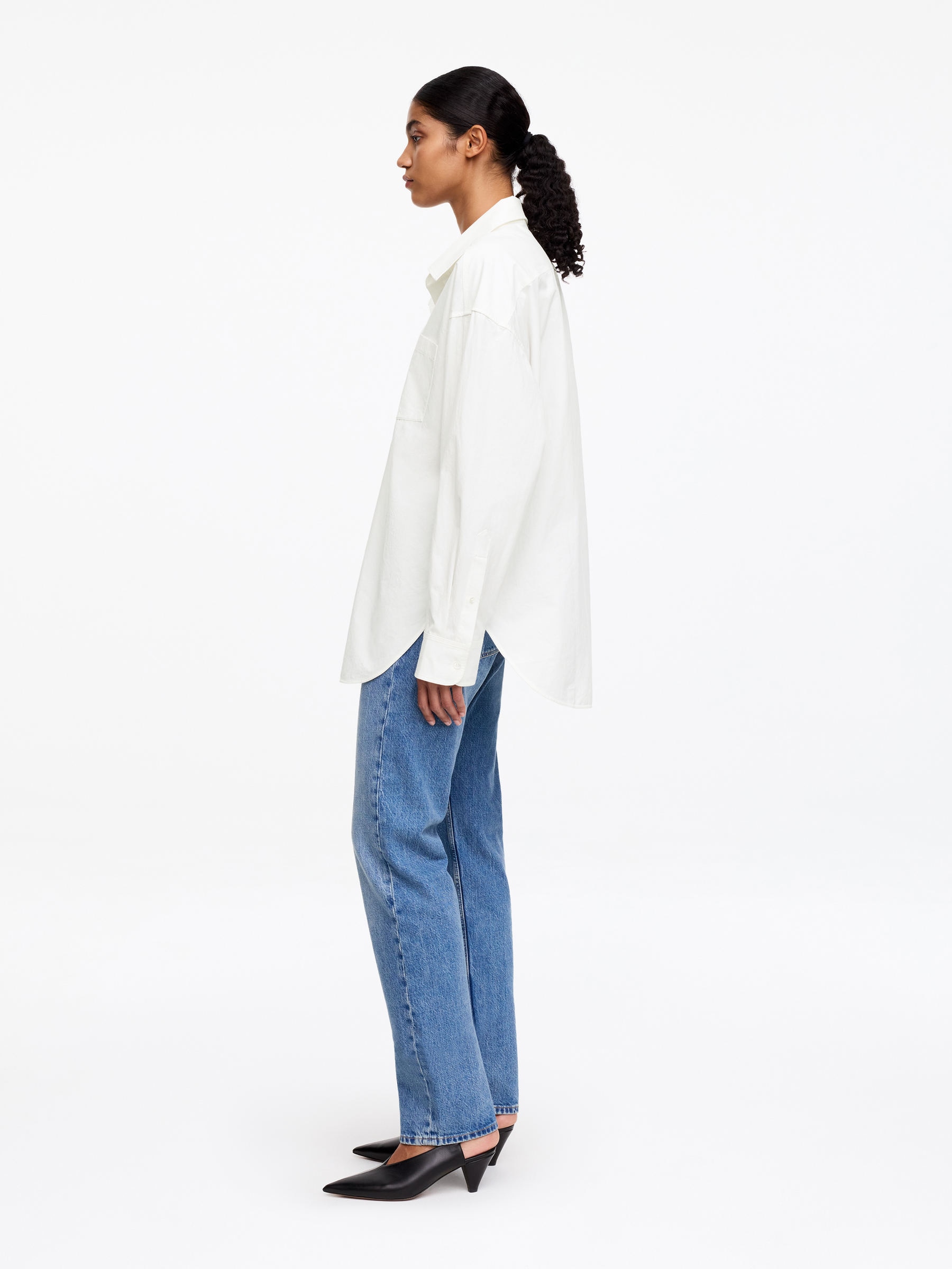Chemise décontractée à col ouvert - Blanc - Relaxed fit - Femme - StillMedia/Lookbook - 5