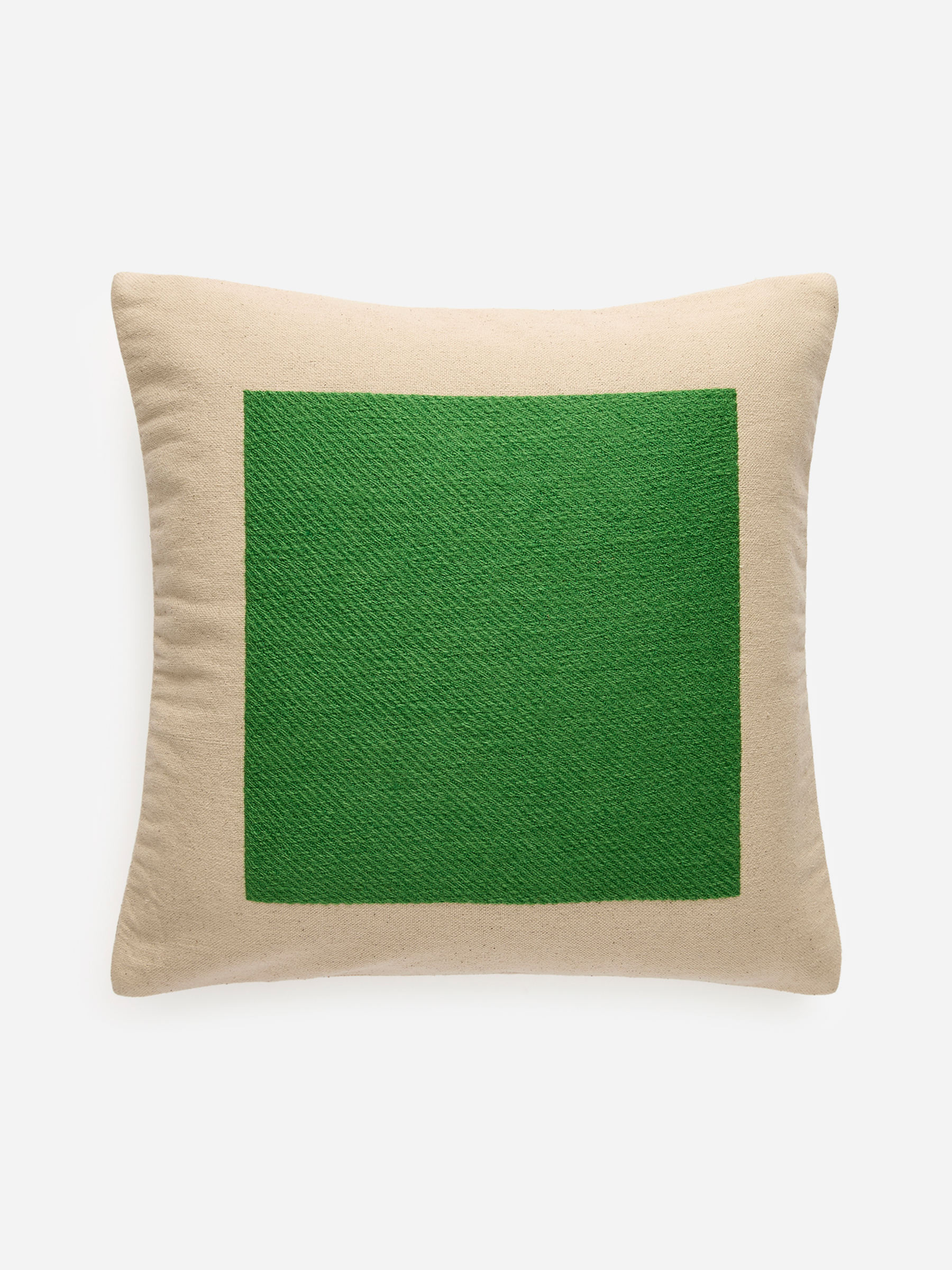 Kopfkissenbezug aus Baumwolle und Wolle 50 x 50 cm - Beige/Green - Haushaltswaren - StillMedia/DescriptiveStillLife - 3