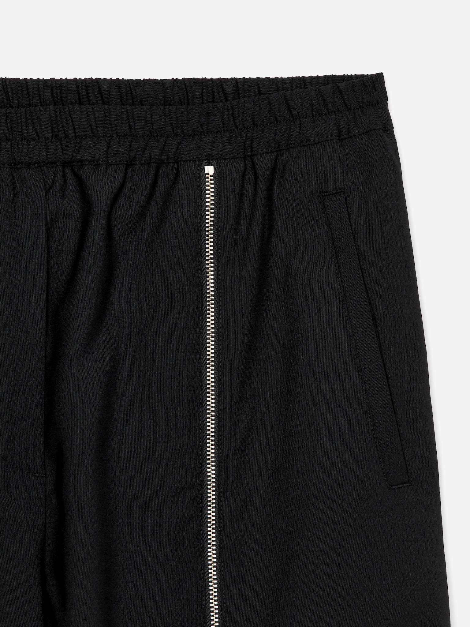 Zip-Detail Trousers - Black - 5
