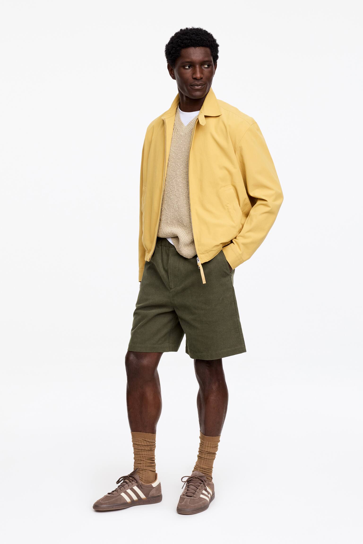 Corduroy Shorts-Green - 3