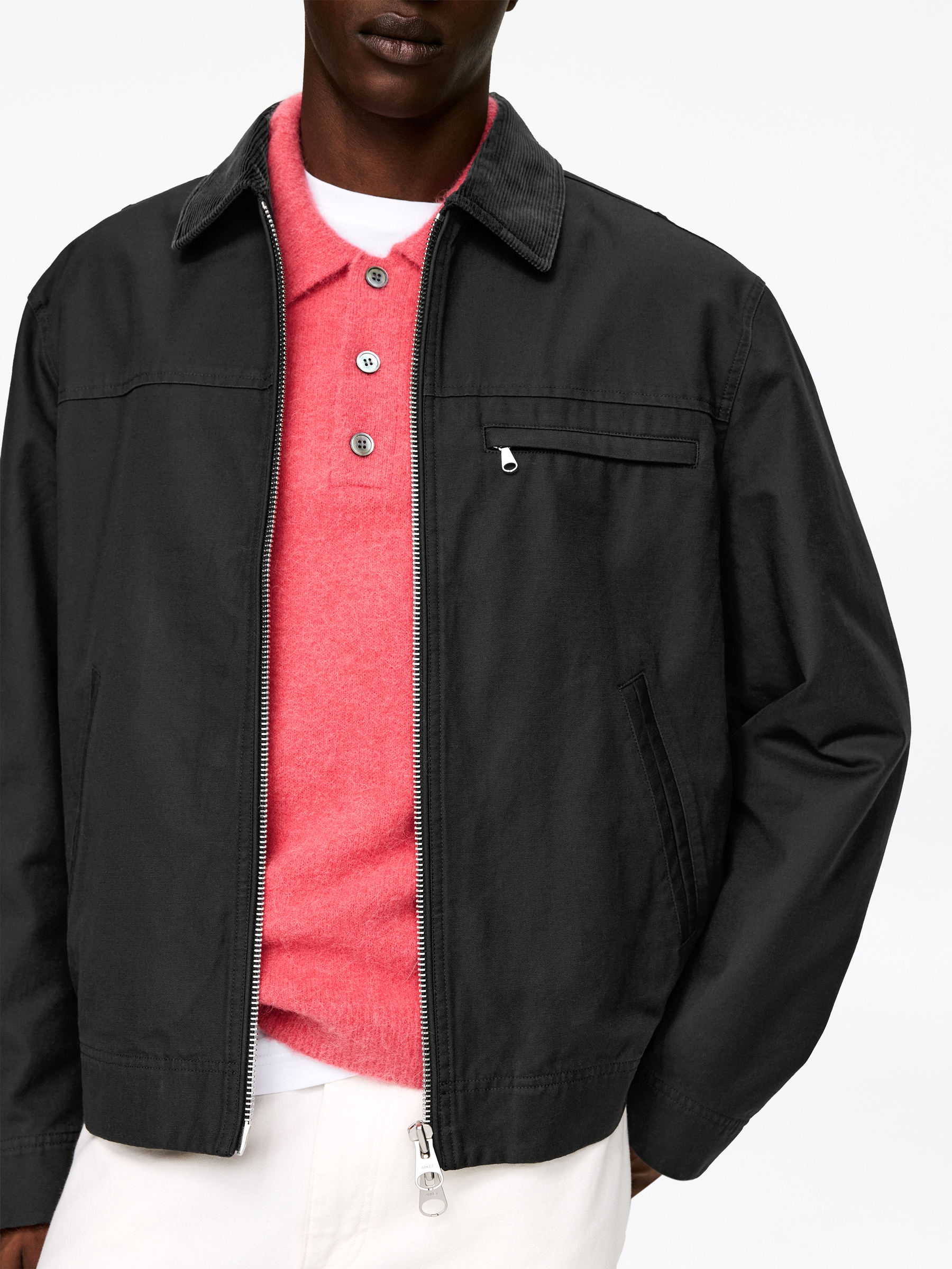 Jacka i bomullscanvas - Svart - Relaxed fit - Men - StillMedia/Lookbook - 5