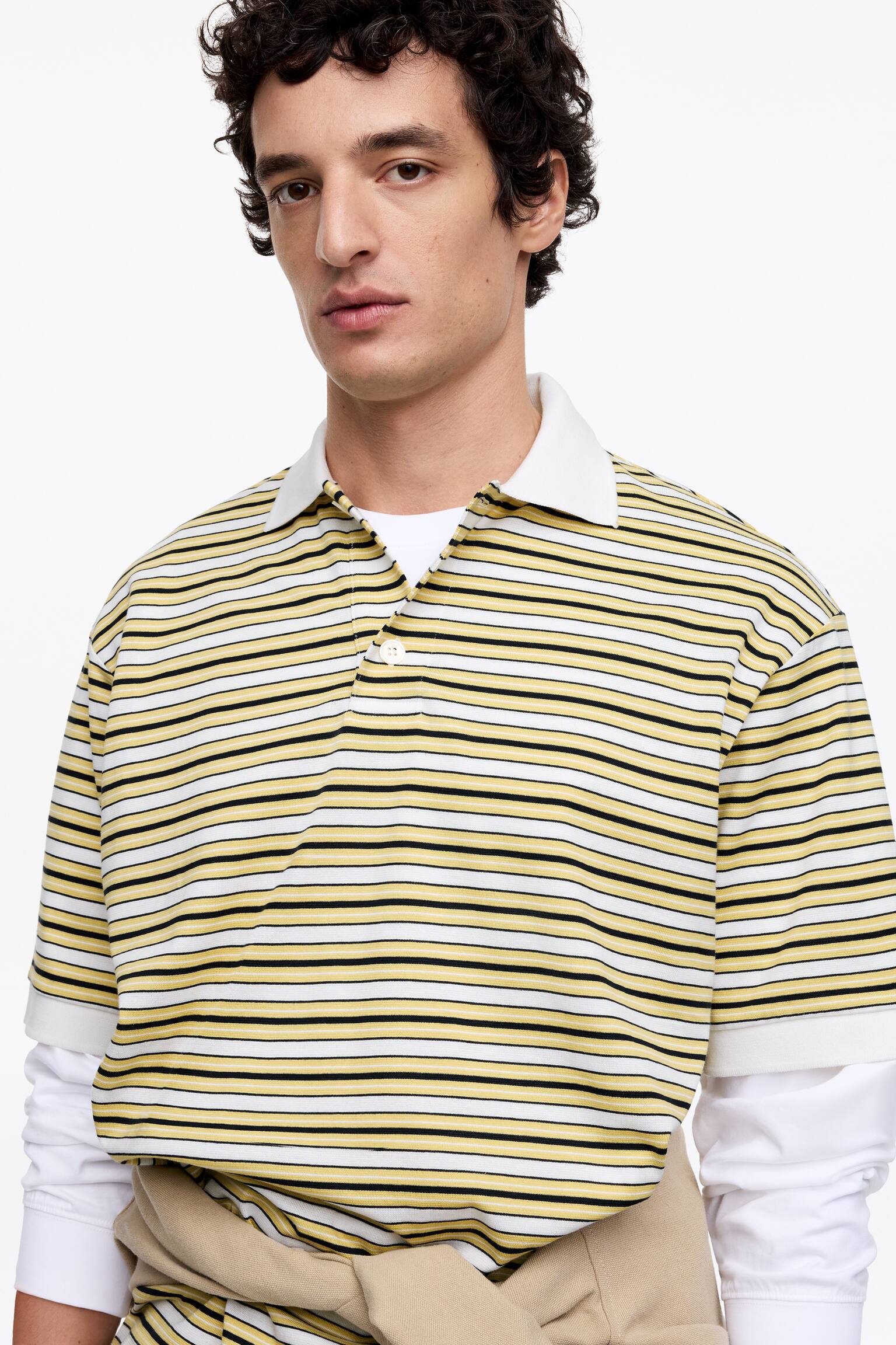 Lyhythihainen pikeepaita - Keltainen/raidallinen/Viininpunainen/salvianvihreä - 5