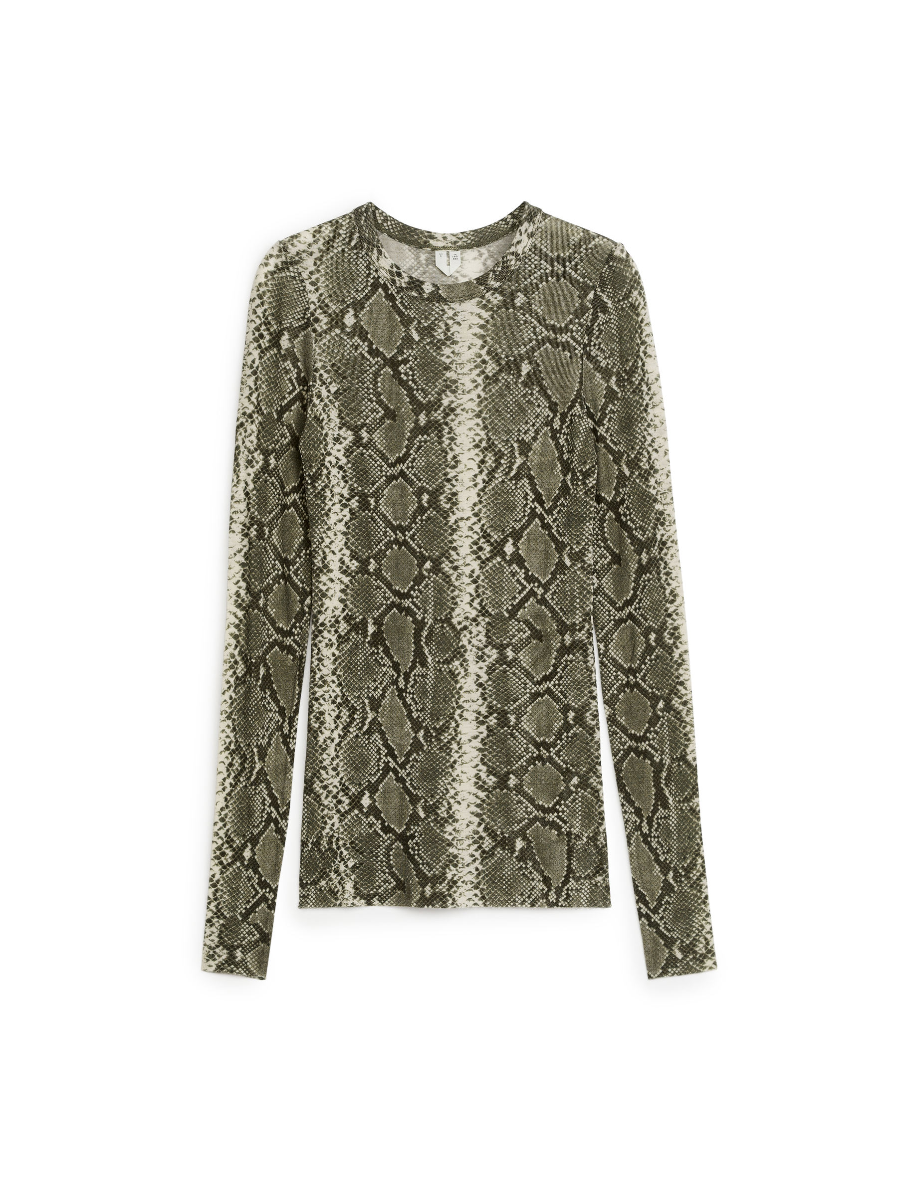 Langärmliges Oberteil aus Merinowolle - Beige/Schwarz - Slim Fit - Damen - StillMedia/DescriptiveStillLife - 1