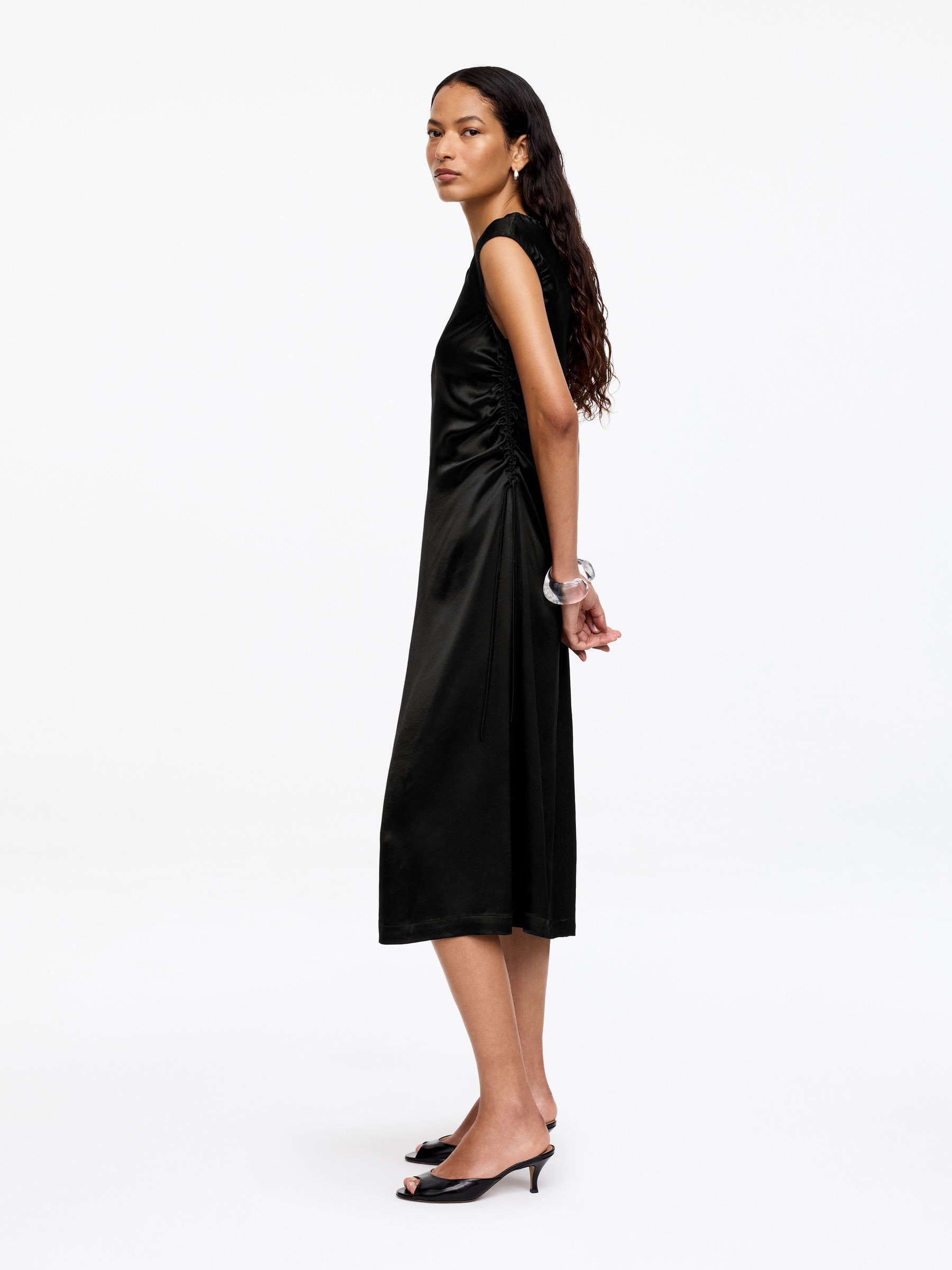 Satin Dress - Black - Slim fit - Women - StillMedia/Lookbook - 2