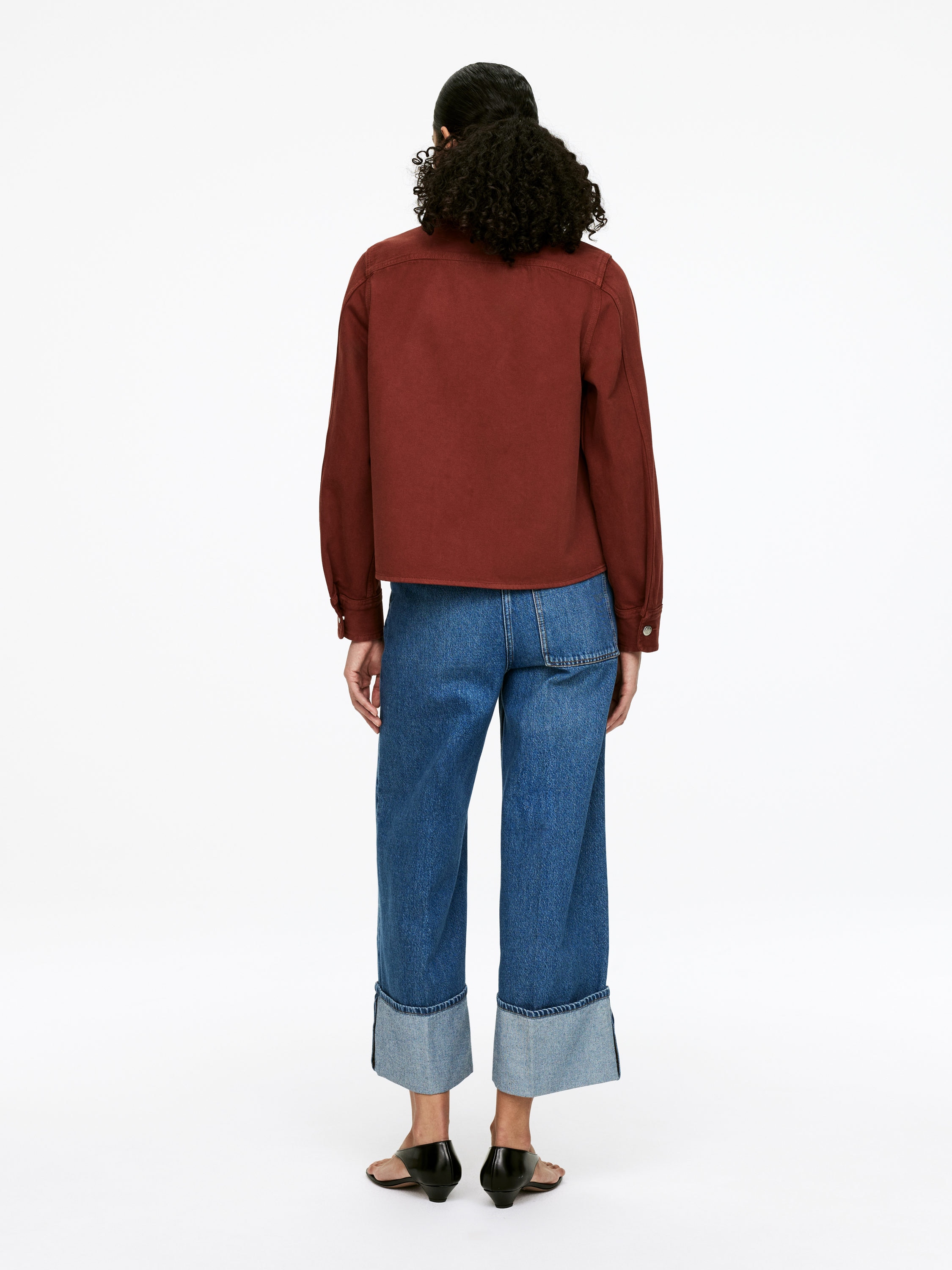 Garment-Dyed Denim Overshirt - Dark Rust - Regular fit - Women - StillMedia/Lookbook - 3