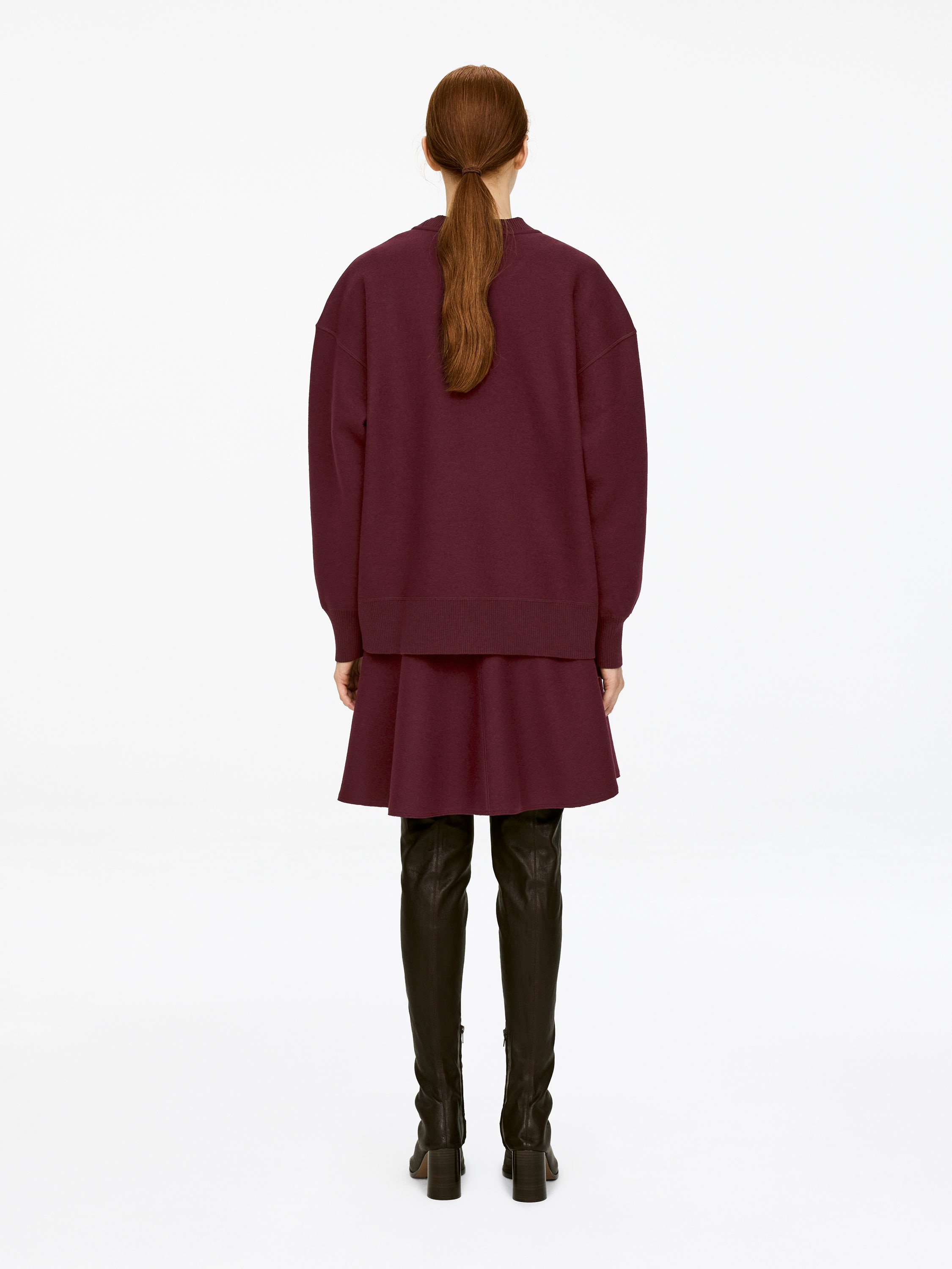 Doublé Wool-Blend Skirt - Dark Red - Regular fit - Women - StillMedia/Lookbook - 6