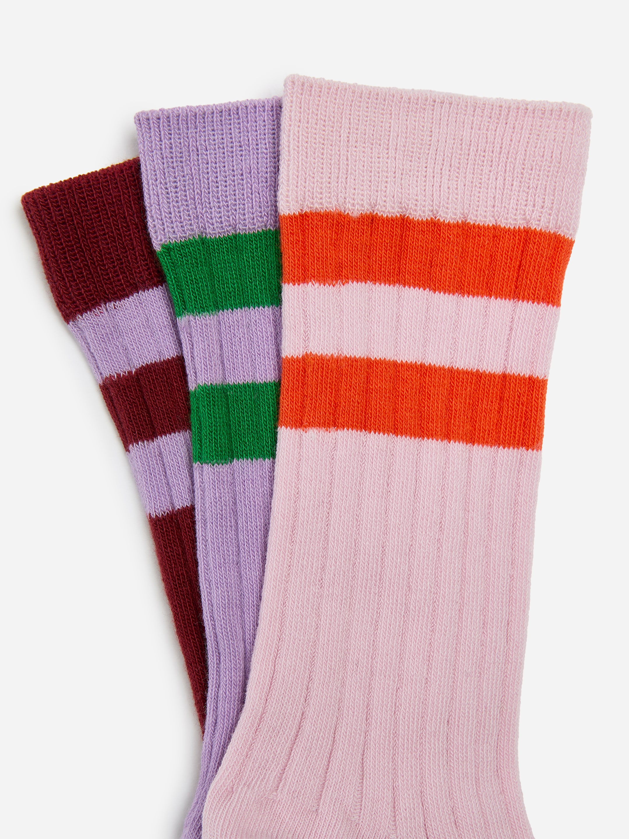 Gerippte Socken, 3er-Pack - Flieder/Dunkelrot - children - StillMedia/DescriptiveDetail - 2