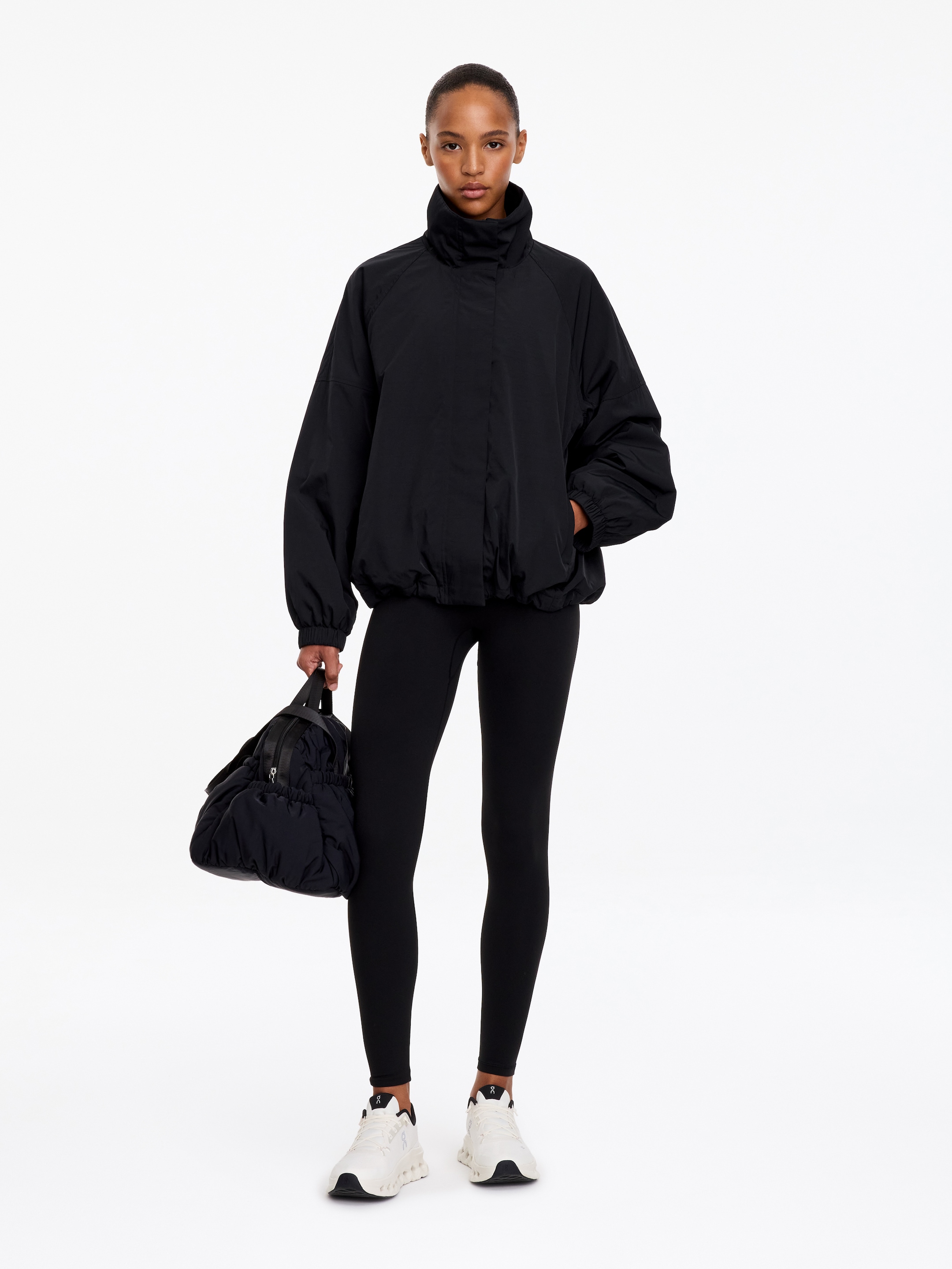 Padded Windbreaker Jacket-Black-20481