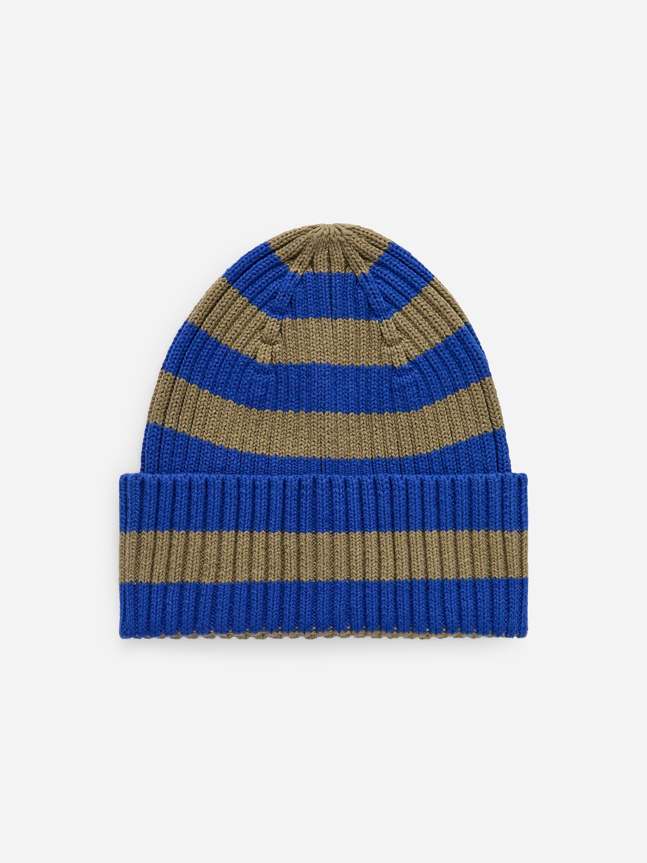 Rib-Knitted Beanie-#3B4EA3-17413