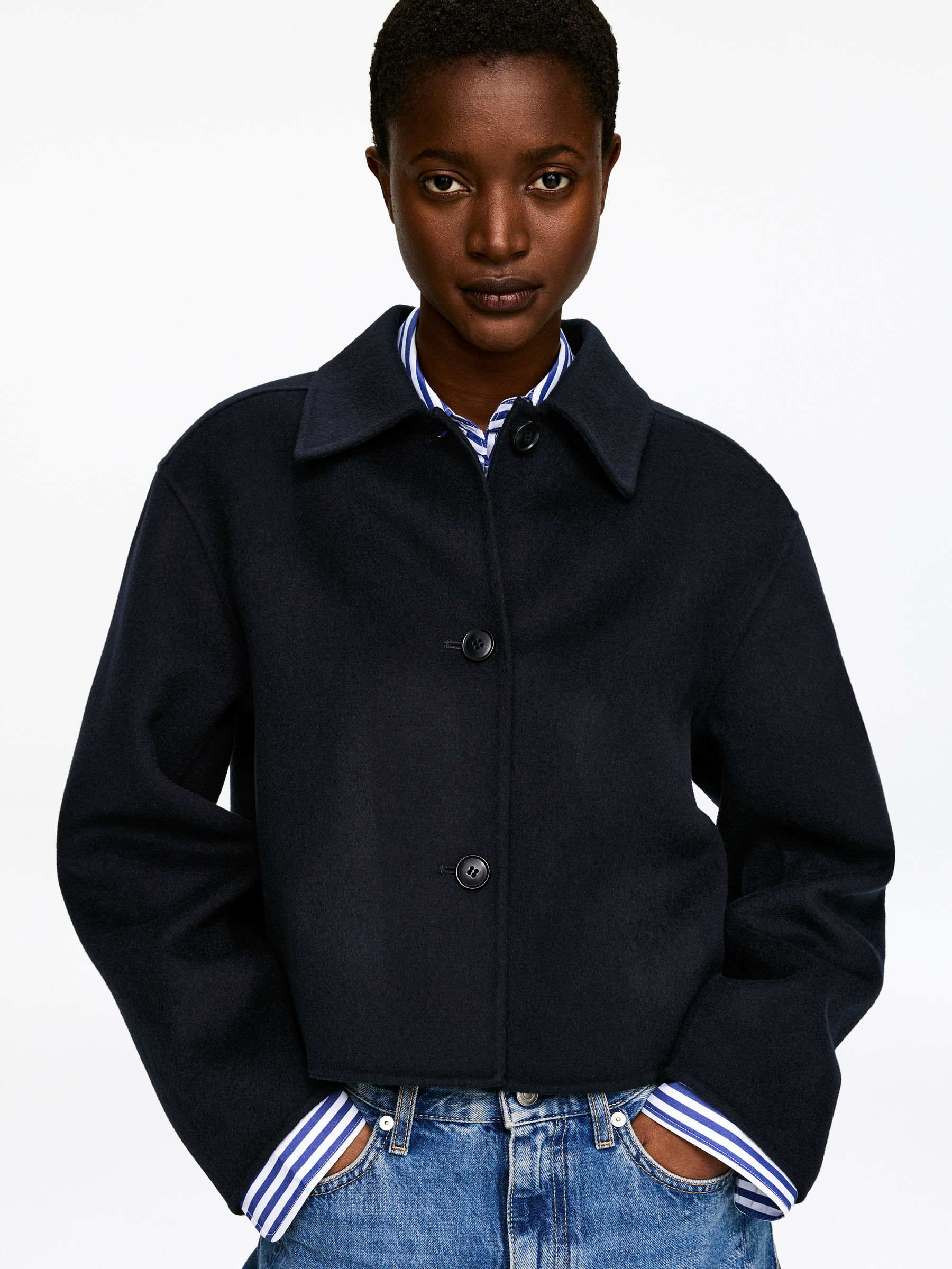 Doublé Wool-Blend Overshirt - Dark Blue - Regular fit - Women - StillMedia/Lookbook - 5