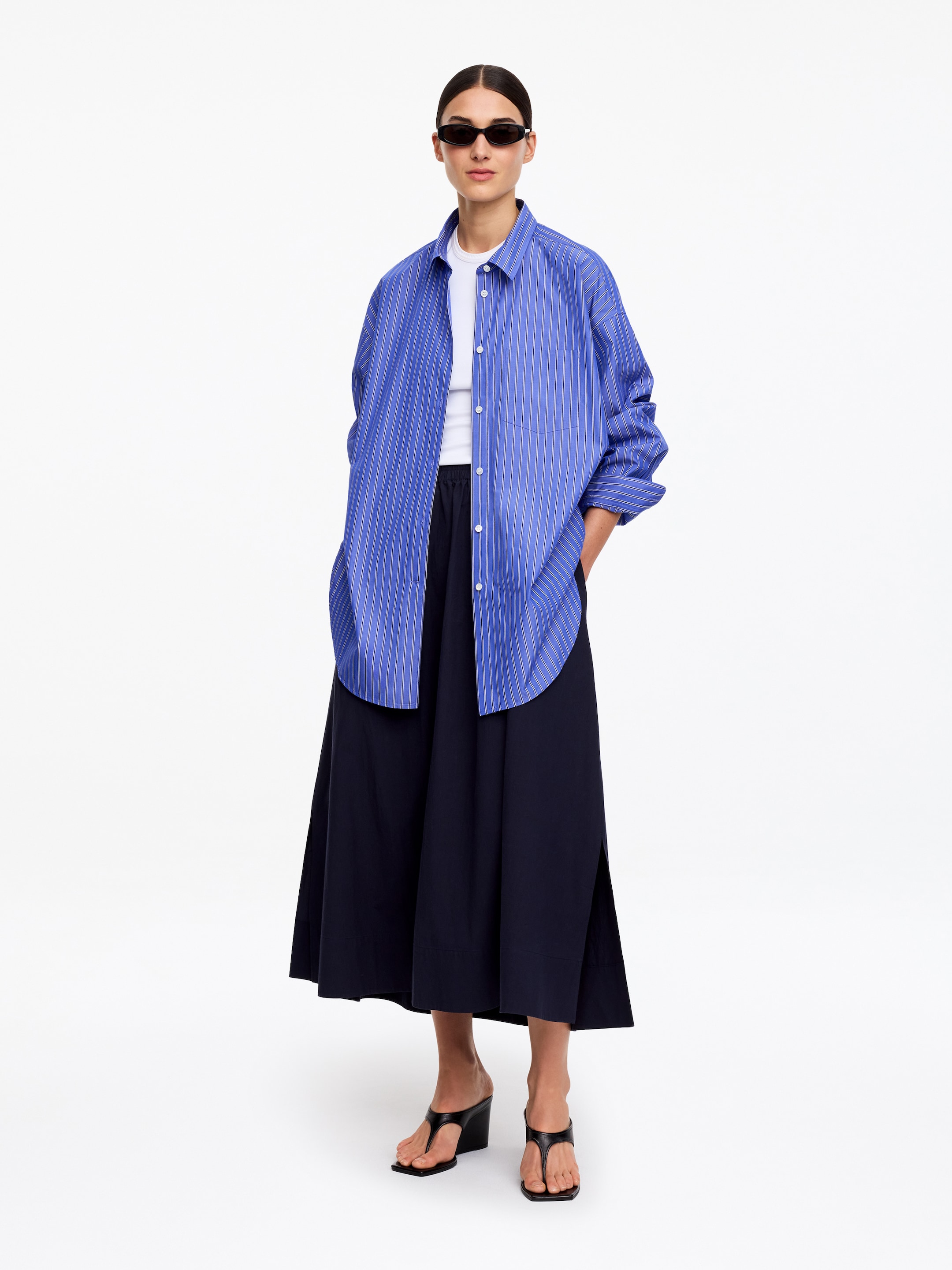 Oversized Shirt - Blue/Striped - Oversized - Women - StillMedia/Lookbook - 4