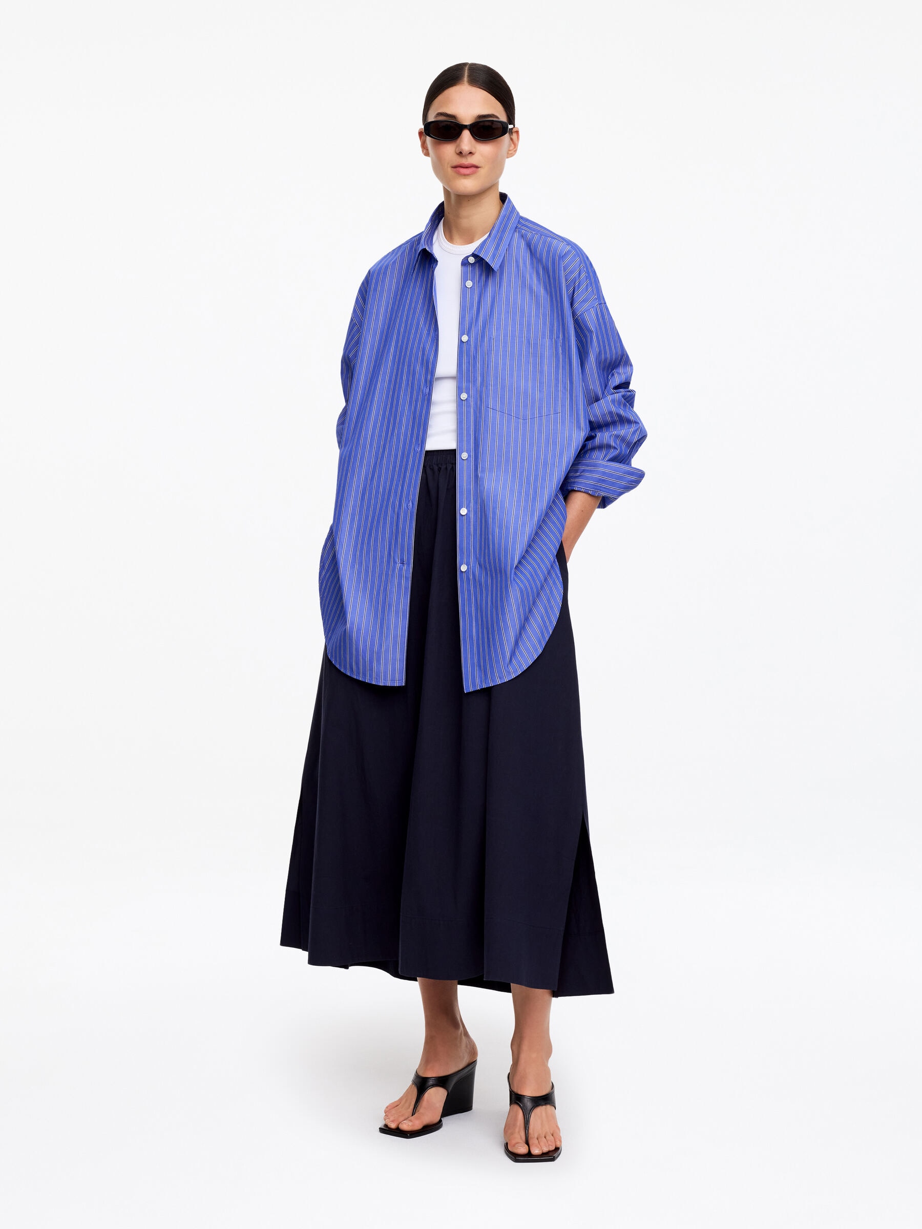 Oversized Shirt - Blue/Striped - Oversized - Women - StillMedia/Lookbook - 4