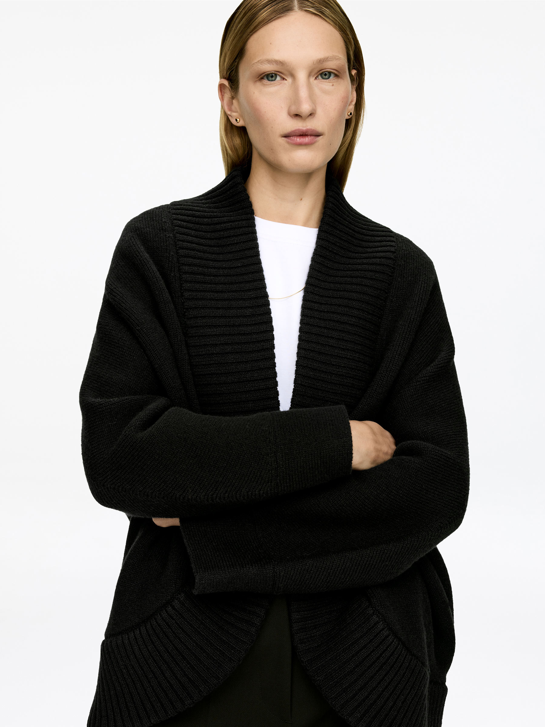 Relaxed Cardigan - Black - Loose fit - Women - StillMedia/Lookbook - 4