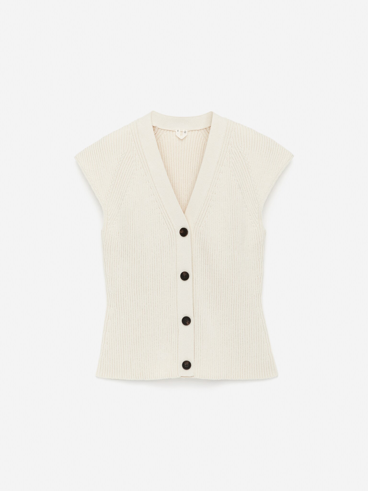 Haut en maille sans manches - Blanc cassé/Noir - 2