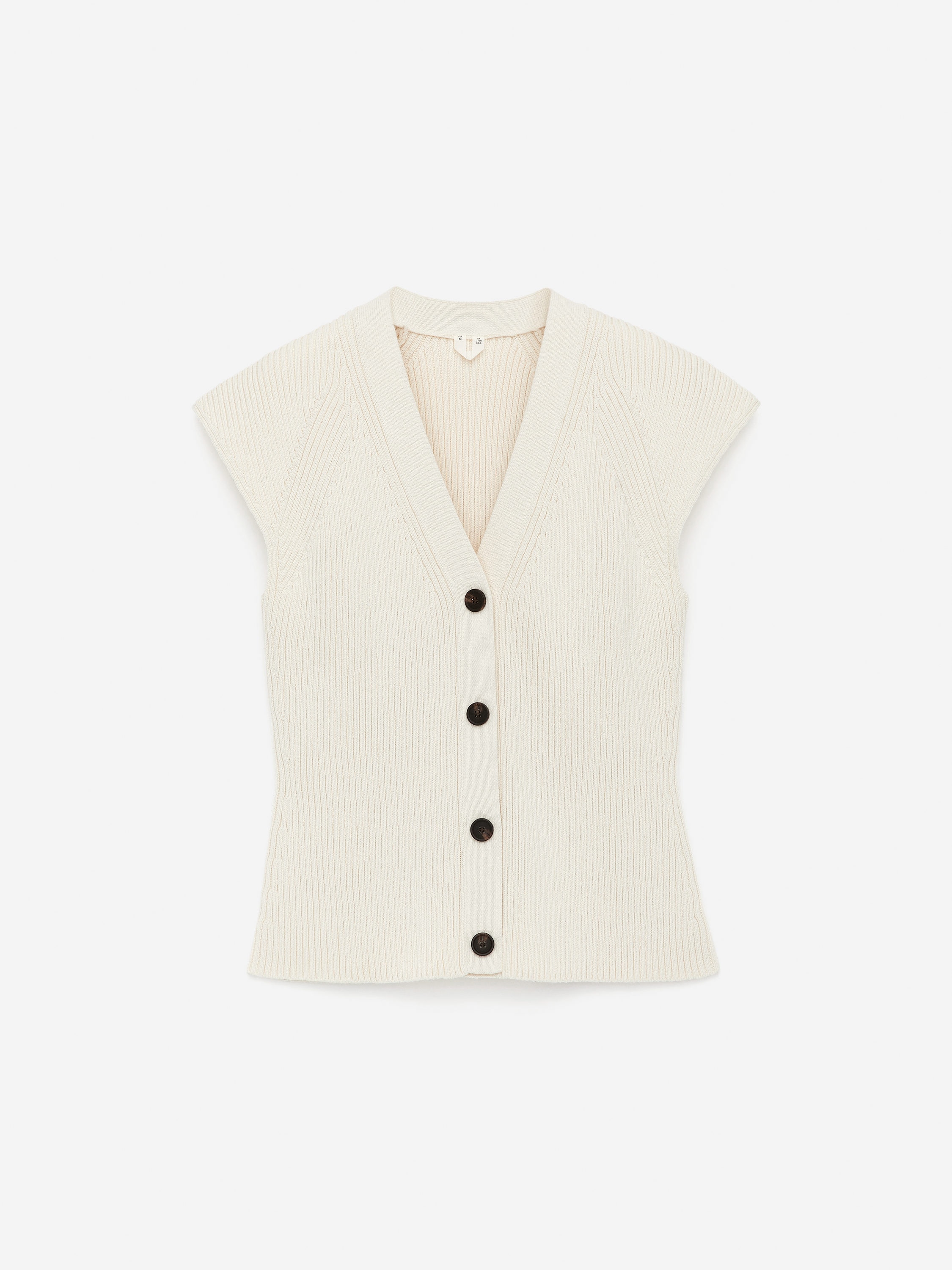 Knitted Sleeveless Top-#EFEFDF-15833