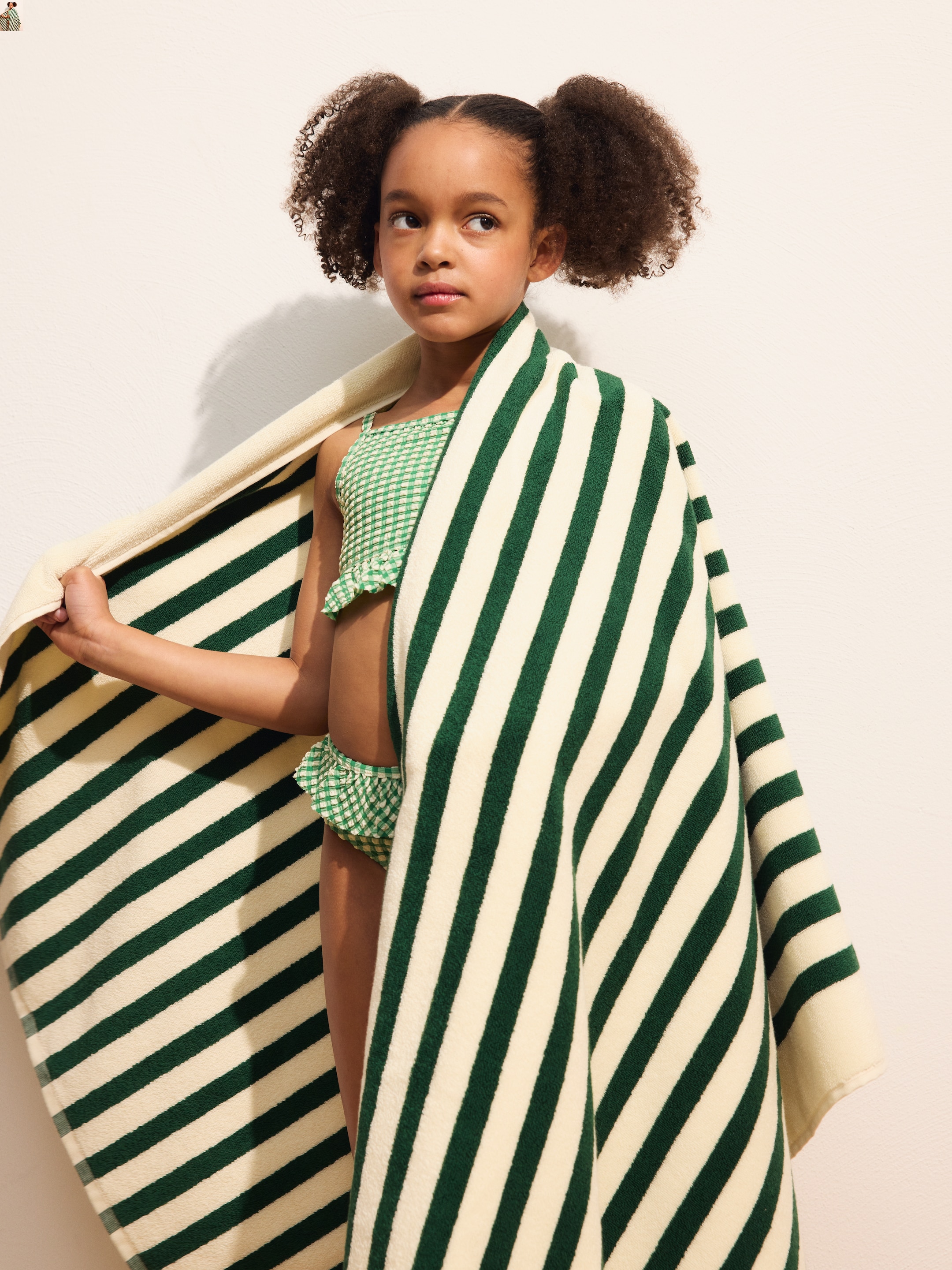 Seersucker Frill Bikini - Green/White - Regular fit - Children - StillMedia/Environmental - 1