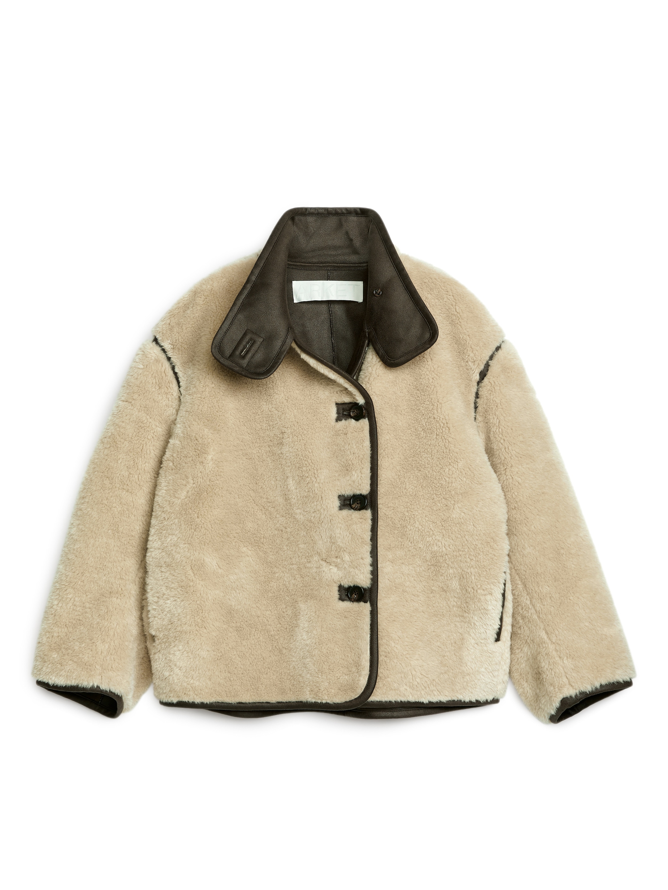 Jacke aus Kunstfell - Beige/Braun - Relaxed Fit - Damen - StillMedia/DescriptiveStillLife - 5