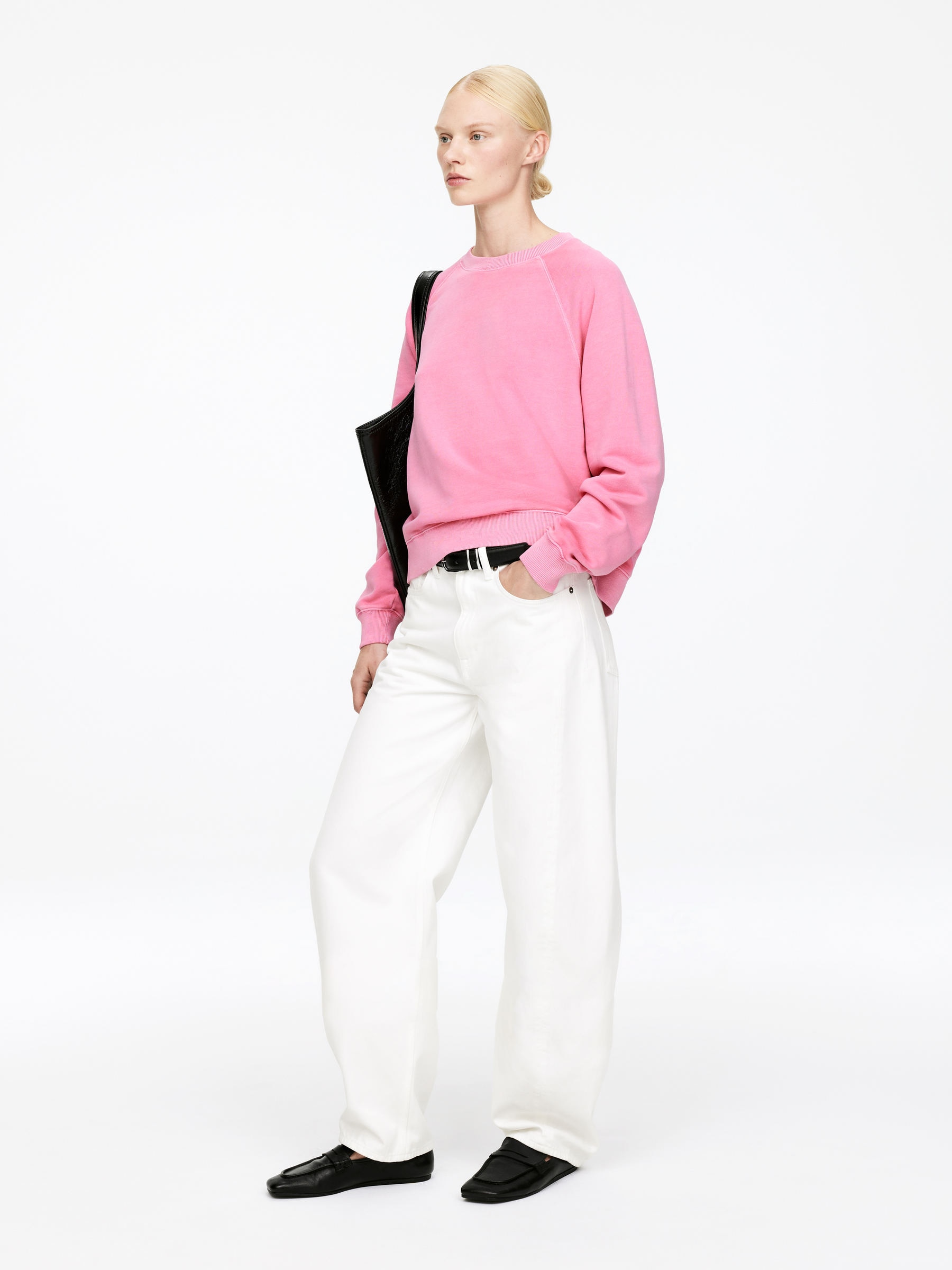 Terry Sweatshirt - Pink - Regular fit - Women - StillMedia/Lookbook - 3