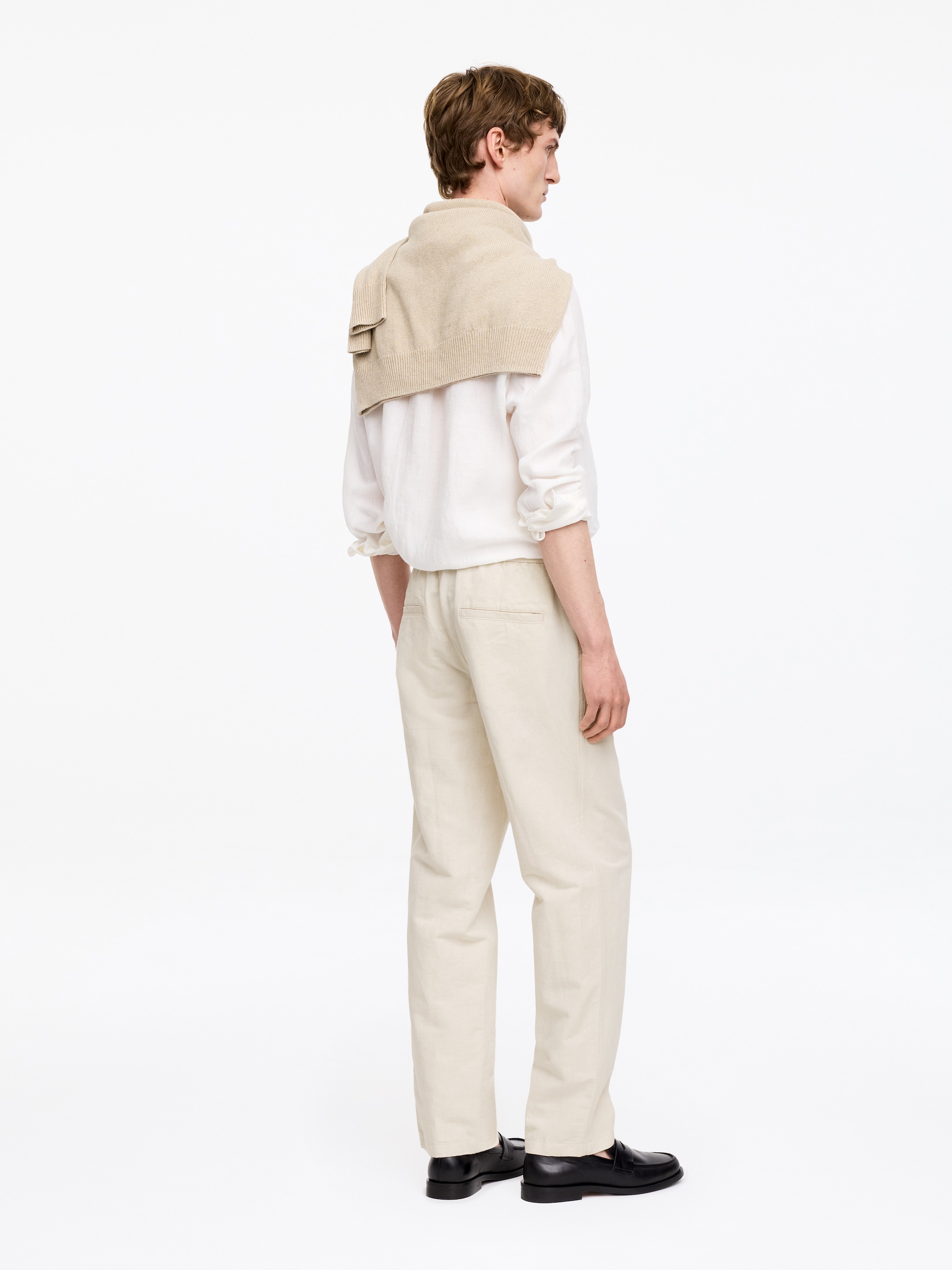 Pantalon en mélange de lin - Beige - Relaxed fit - Homme - StillMedia/Lookbook - 10