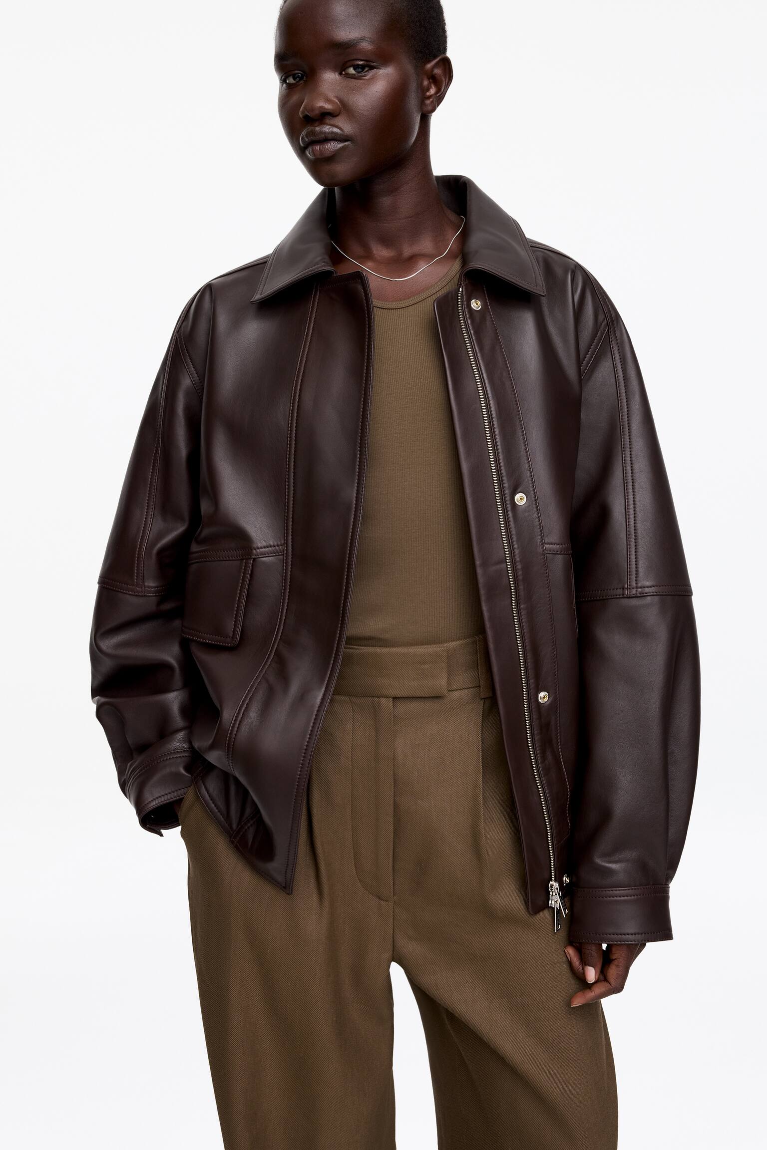 Débardeur côtelé - Marron/Blanc - 5