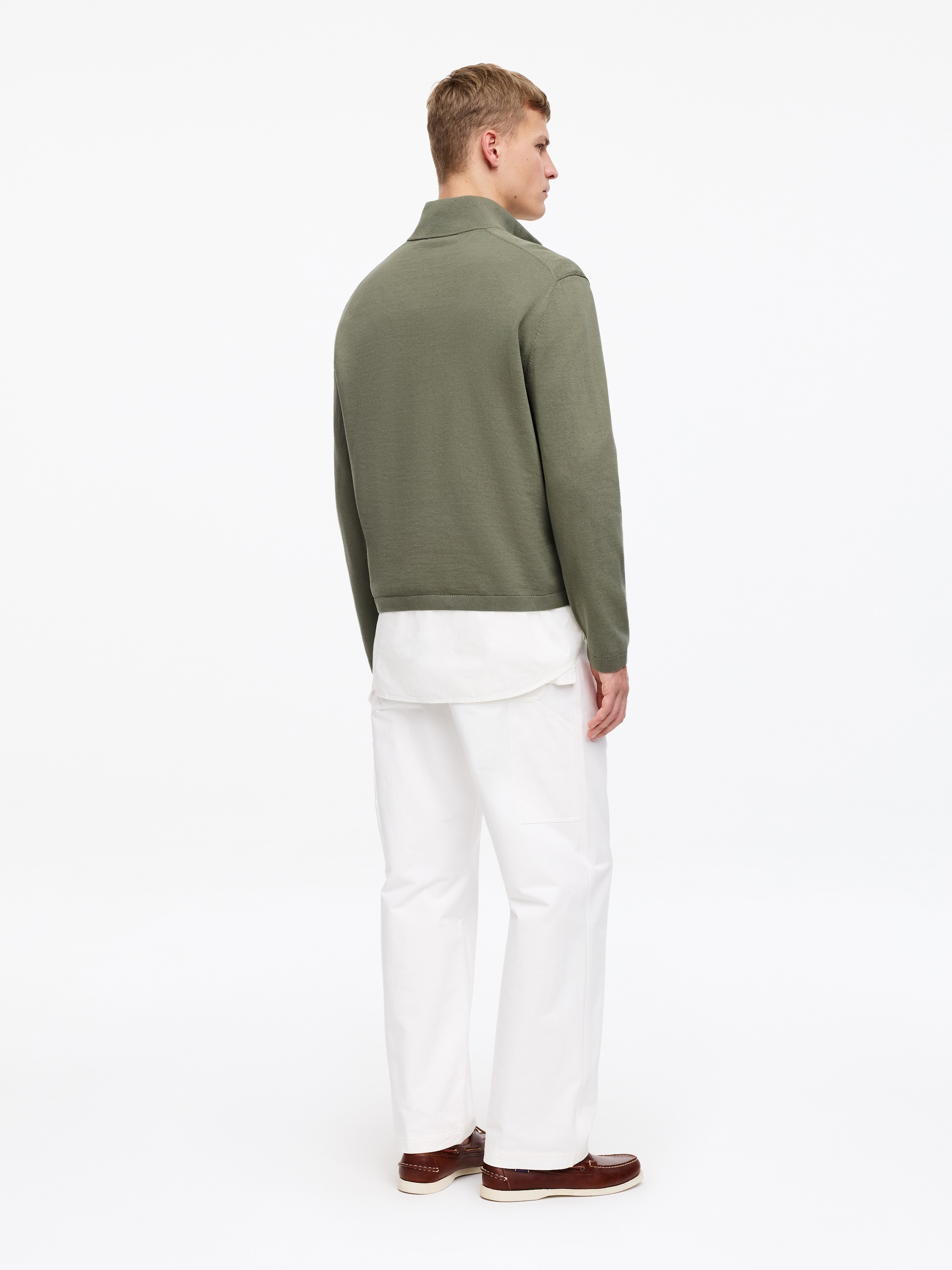 Strickpullover mit kurzem Reißverschluss - Khaki - Regular Fit - Herren - StillMedia/Lookbook - 3