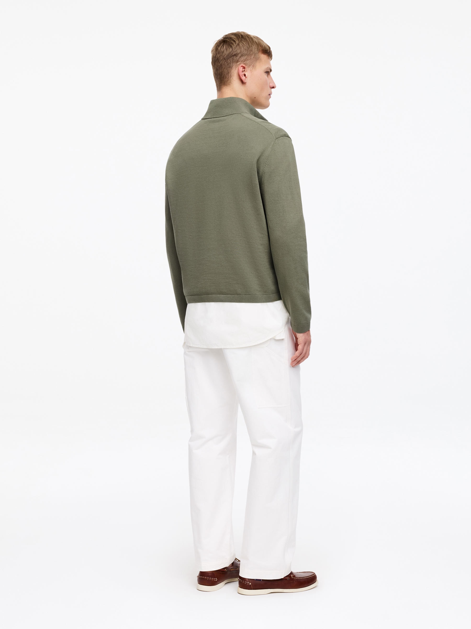 Jersey de media cremallera de punto - Verde caqui - Corte estándar - Men - StillMedia/Lookbook - 3