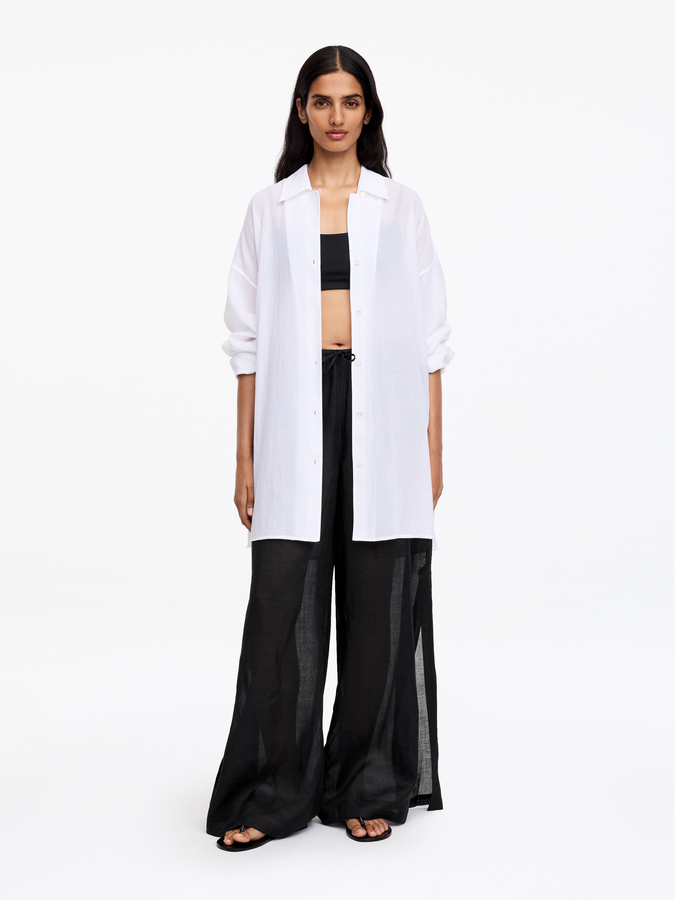 Ramie Drawstring Trousers