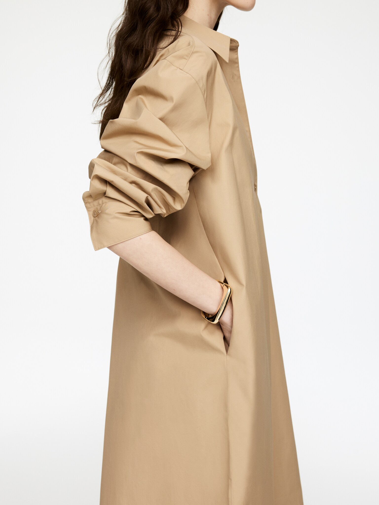 Robe chemise oversize - Beige/Marron foncé/Blanc - 5