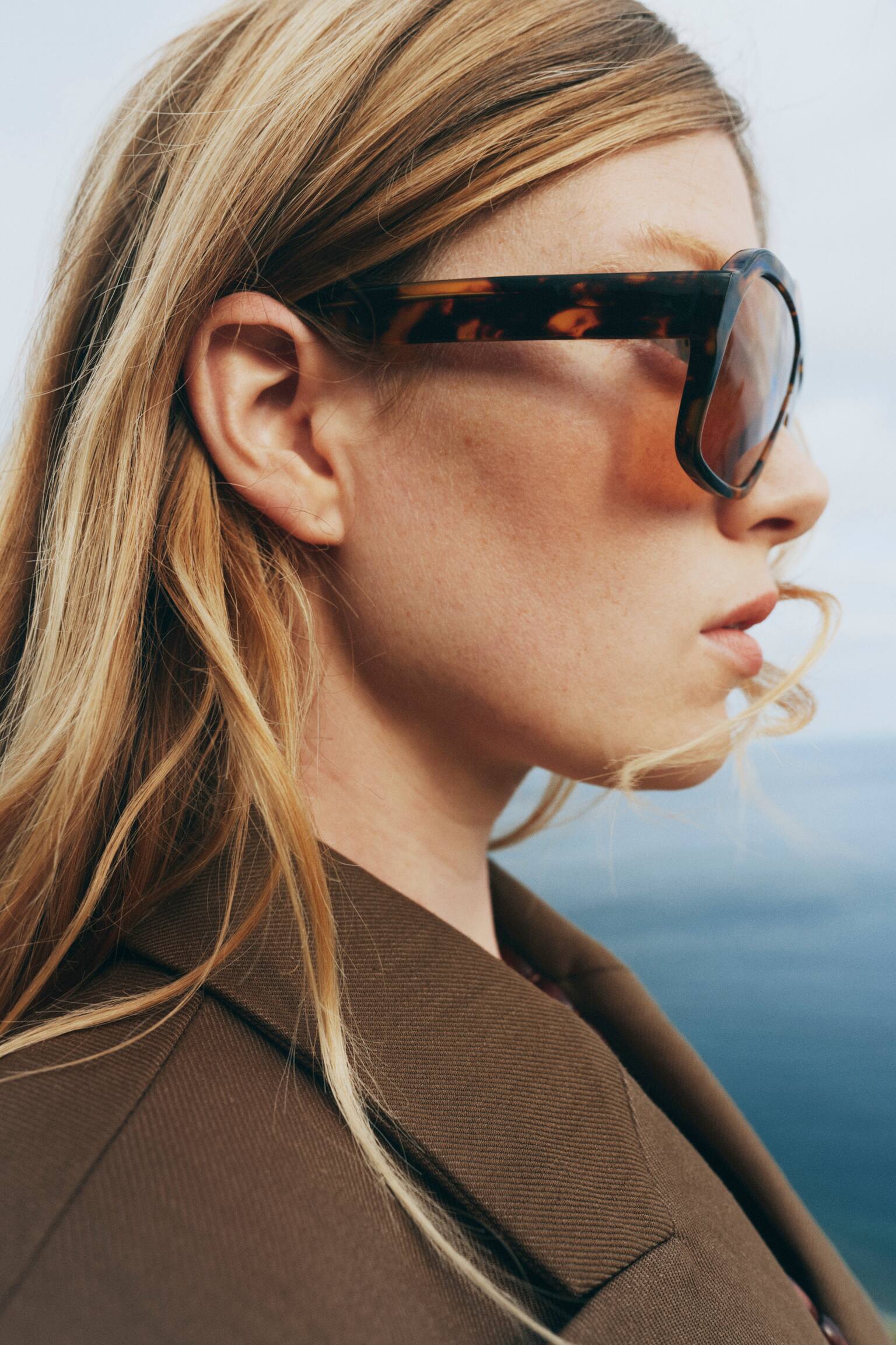 Sacou cu două rânduri de nasturi - Bej închis - 4