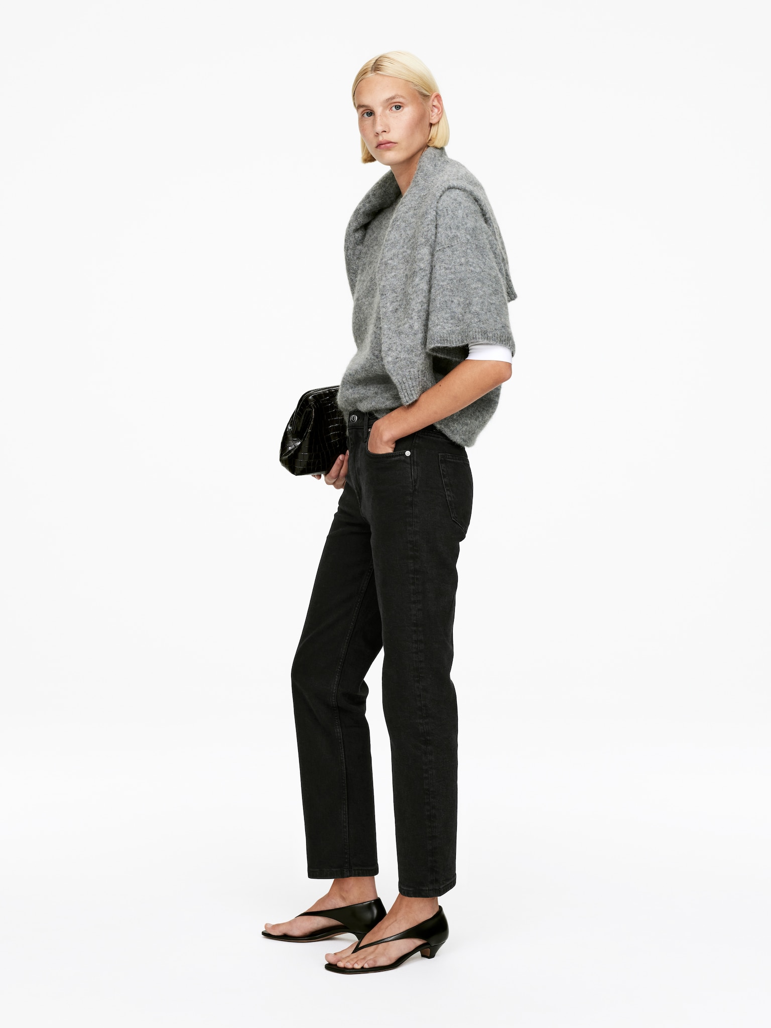 JADE Cropped Slim Jeans - Verwaschenes Schwarz/Dunkelrot/Blau/Schwarz/Dunkelblau/Weiß/Dunkelblau/Mittelblau/Dunkelblau - 3
